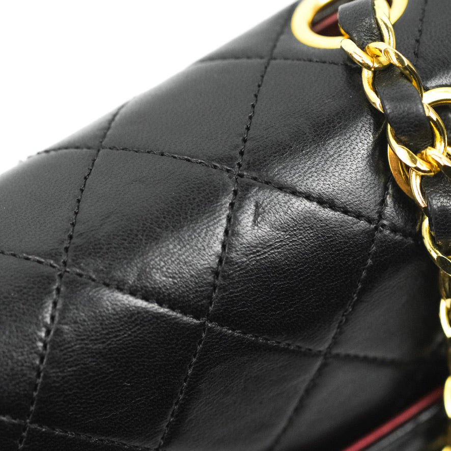 Chanel Vintage Round Flap Bag Quilted Lambskin Gold Hardware