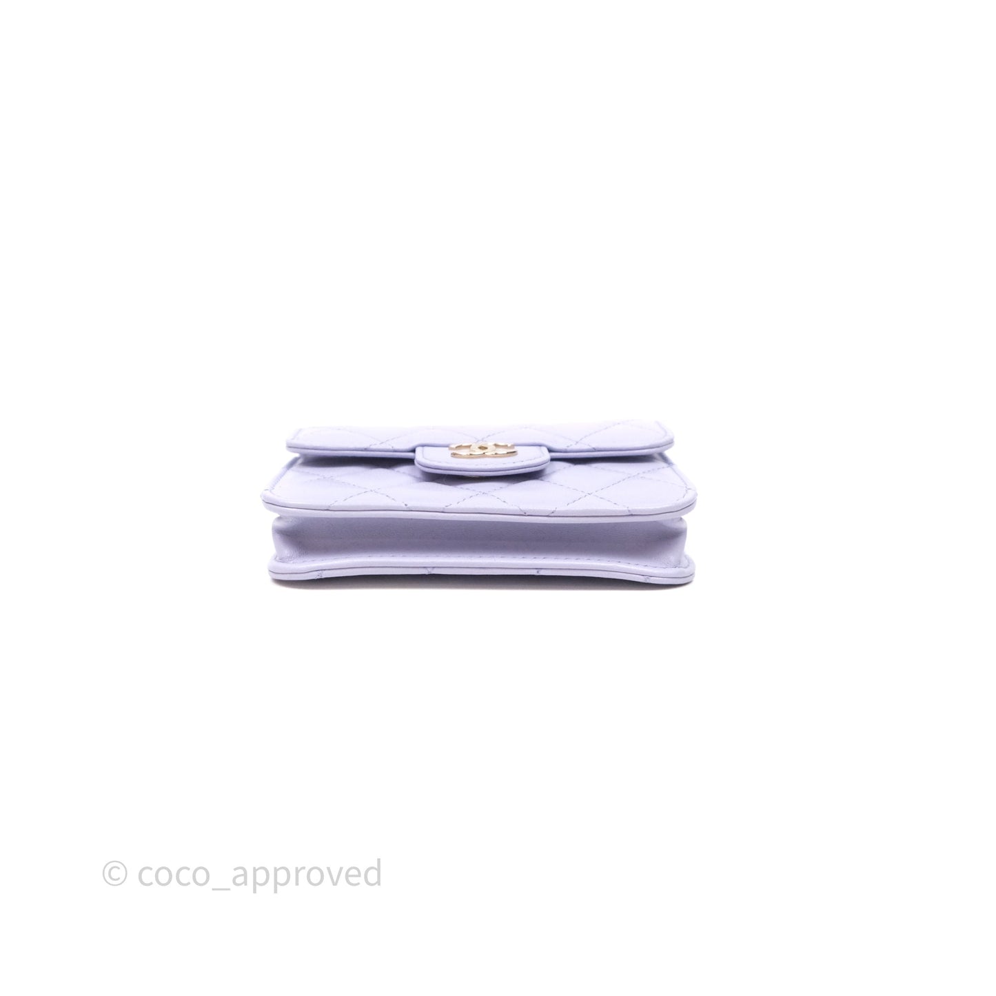 Chanel Mini Handle Flap Coin Purse With Chain Lilac Lambskin Gold Hardware