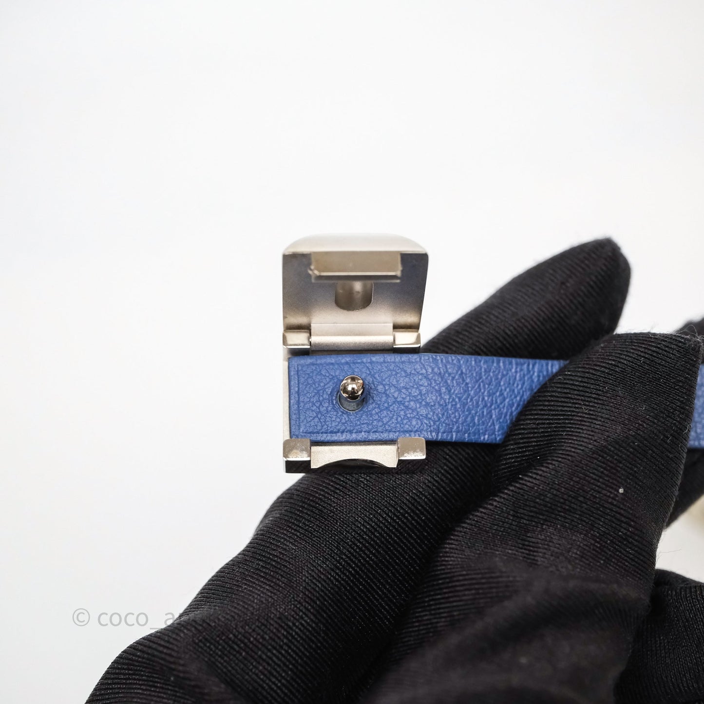 Hermes Cuir Medor Infini Double Tour Bracelet Bleu Brighton Swift Palladium Hardware