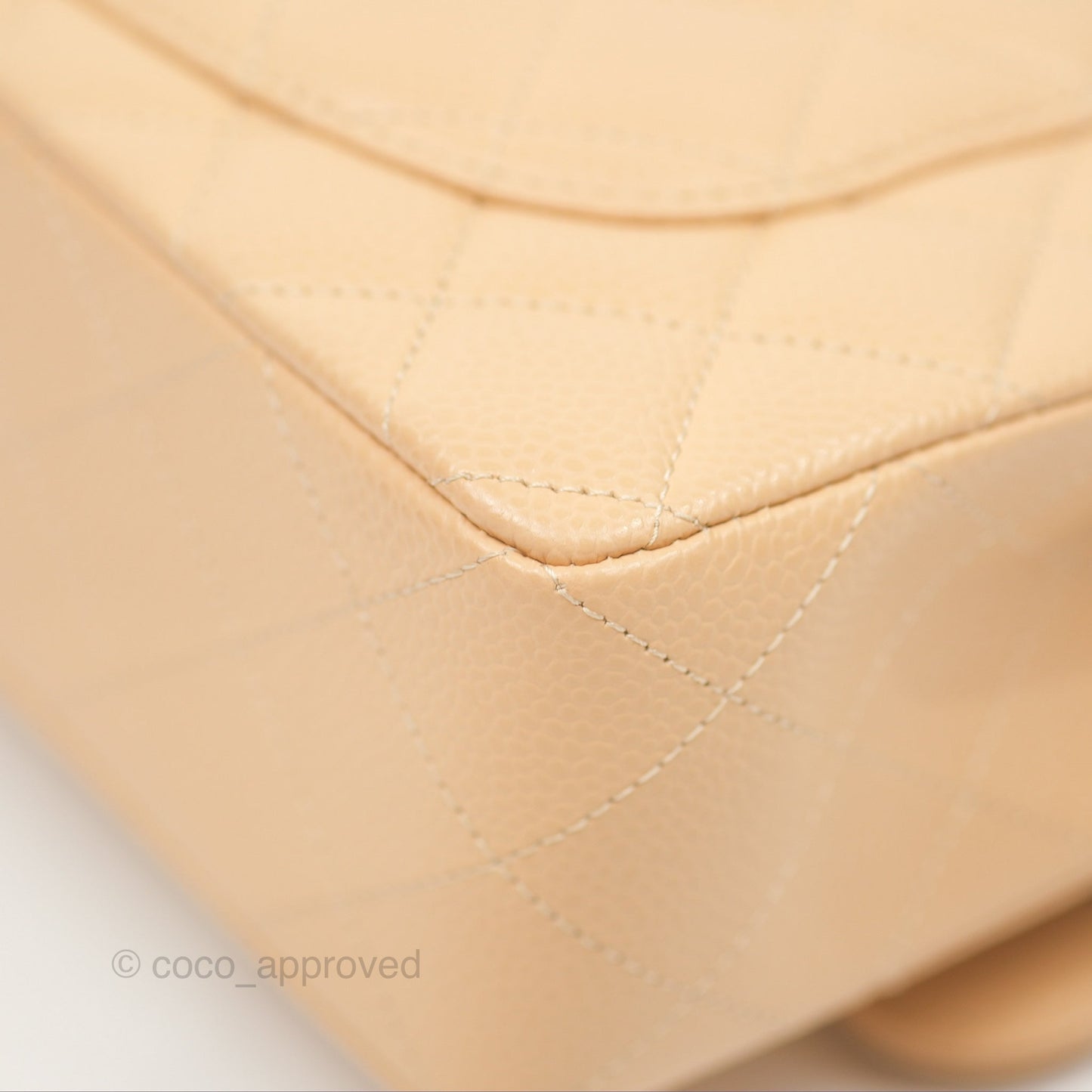 Chanel Small Classic Quilted Flap Beige Caviar Silver Hardware