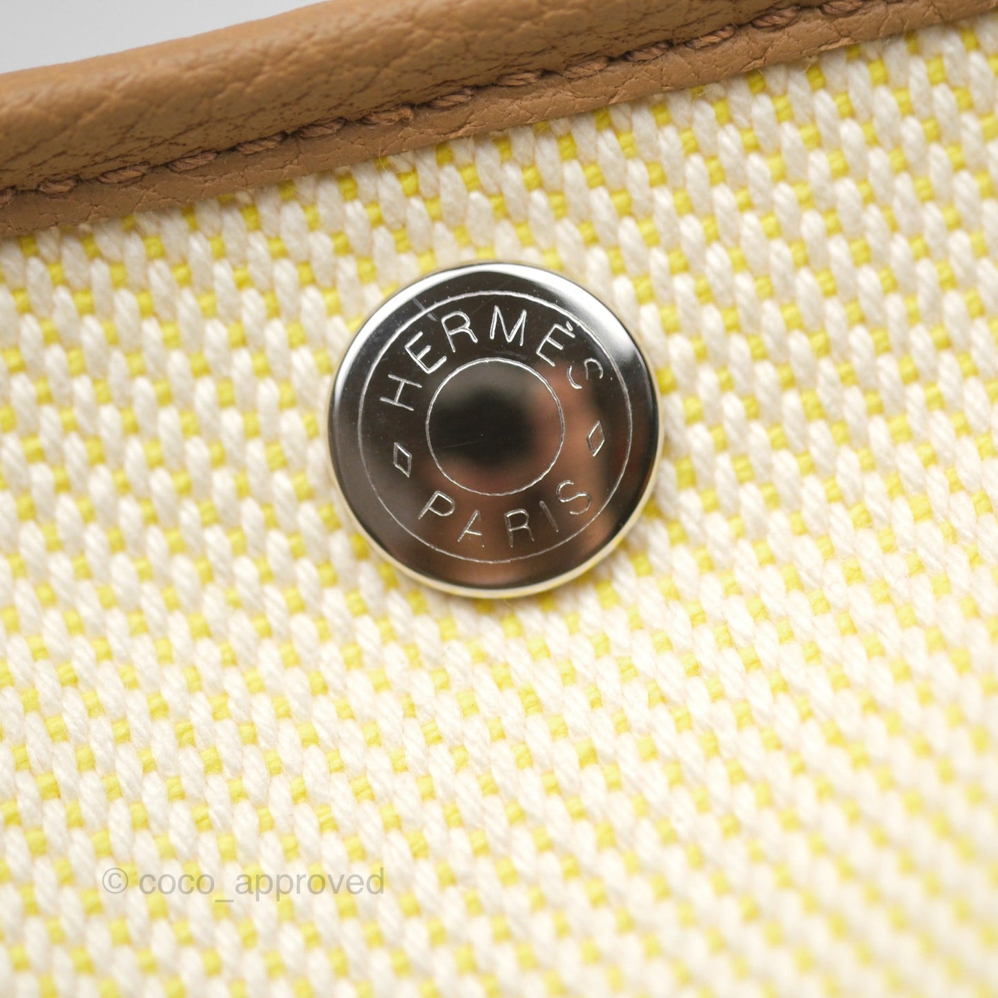 Hermès Garden Party 30 Canvas Ecru-Jaune Citron 9N/ Biscuit 48
