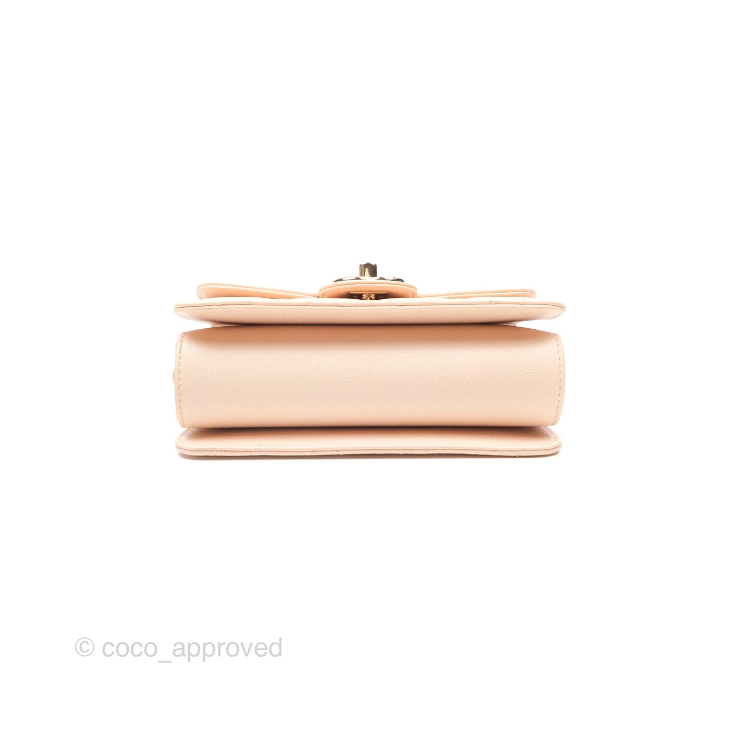 Chanel Quilted Small Like The Wallet Flap Light Beige Pink Caviar Light Gold Hardware 22C