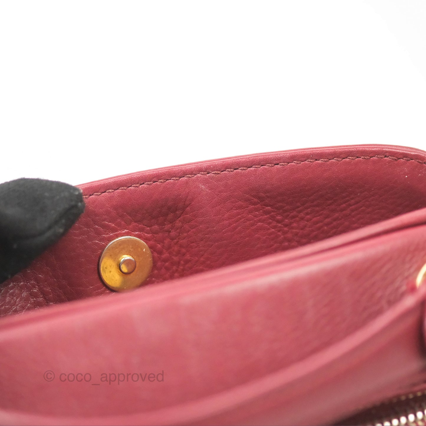 Chanel Quilted CC Small Vanity Case Dark Red Calfskin