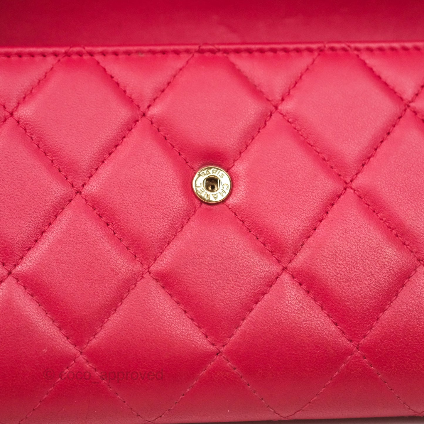 Chanel Quilted Boy Flap Long Wallet Red Lambskin Gold Hardware