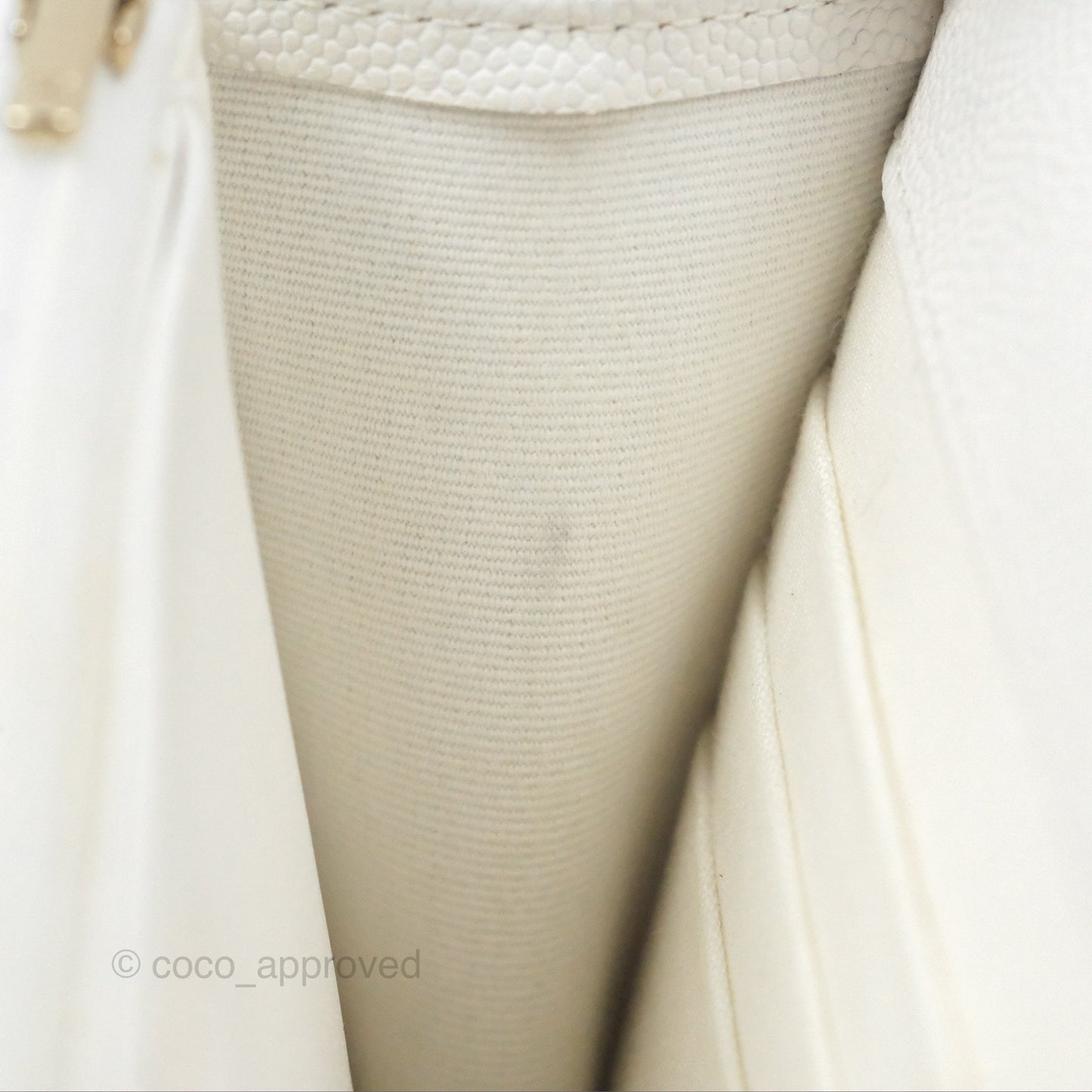 Chanel Quilted Classic Wallet on Chain WOC White Caviar Gold Hardware