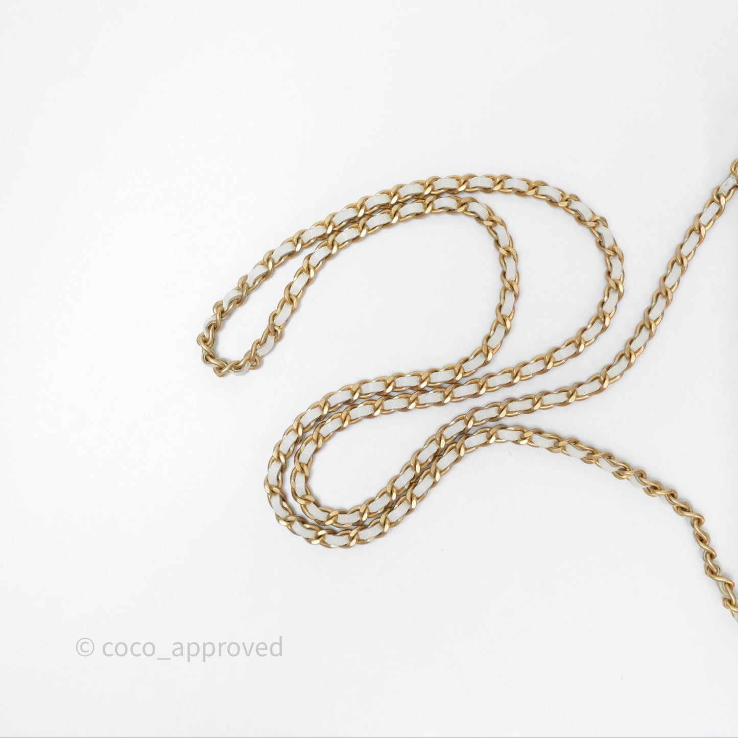 Chanel Quilted Mini Chic Pearls Flap Wallet On Chain WOC White Goatskin Aged Gold Hardware