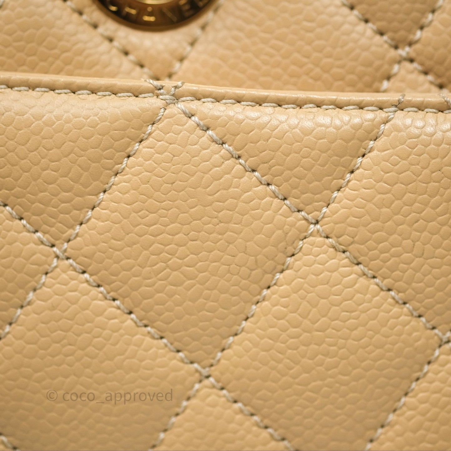Chanel GST Beige Caviar Gold Hardware
