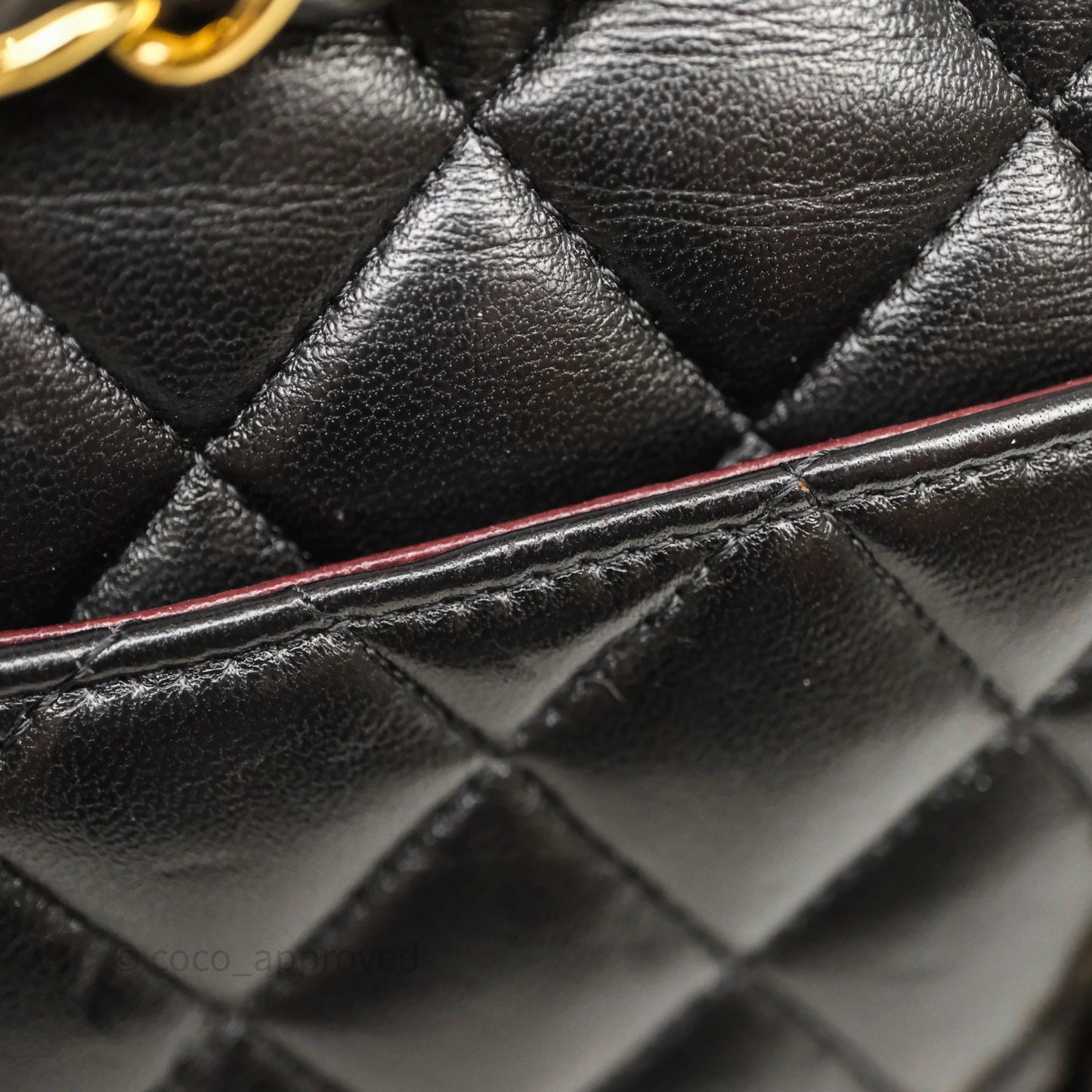 Chanel Classic M/L Medium Flap Quilted Black Lambskin Gold Hardware