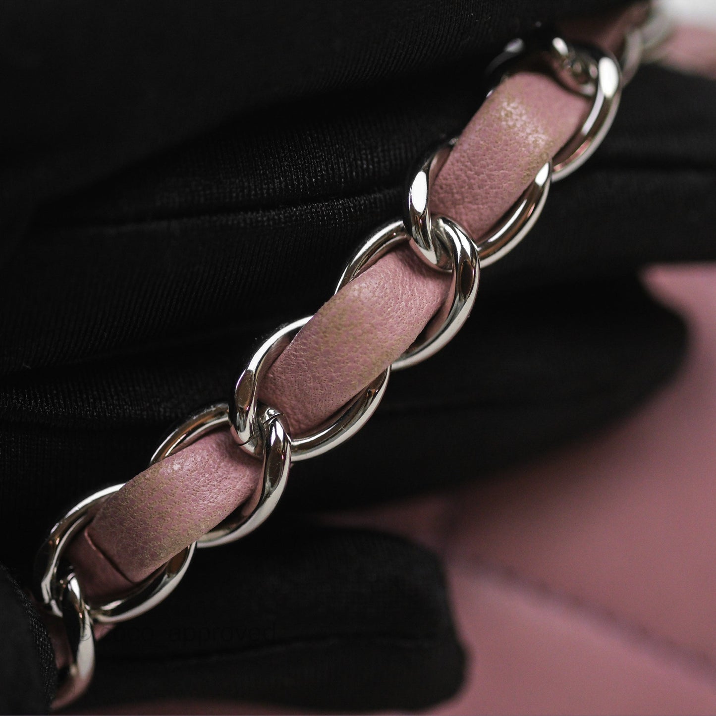 Chanel Medium Bicolor CC Chain Flap Pink/Black Lambskin Silver Hardware
