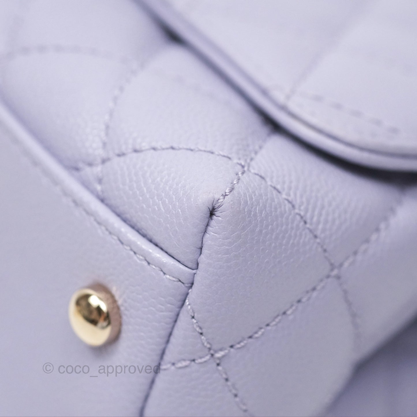 Chanel Mini Coco Handle Lilac Caviar Gold Hardware