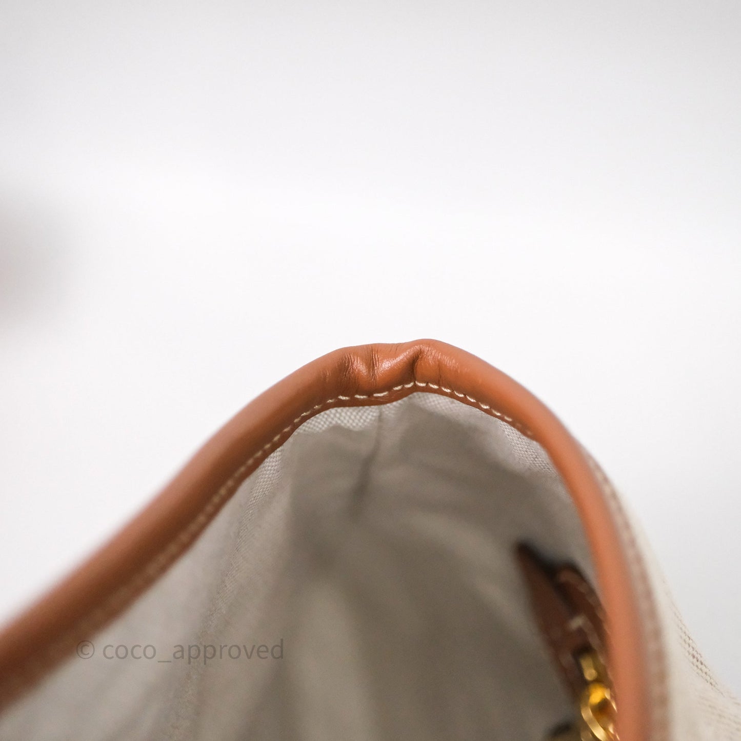 Miu Miu Ivy Tote Bag Canvas Beige/Brandy