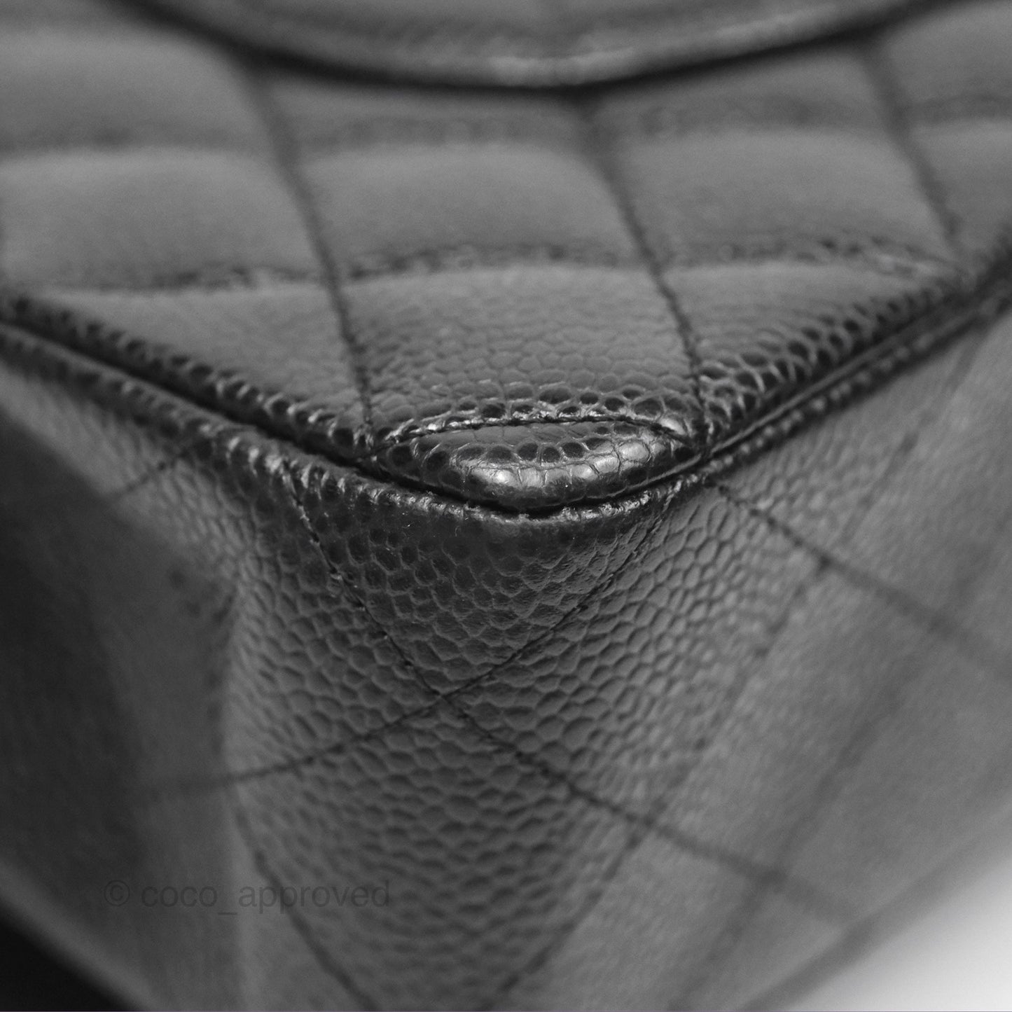 Chanel Classic M/L Medium Flap Quilted Black Caviar Silver Hardware