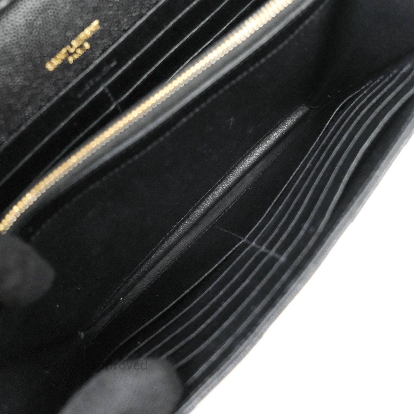 Saint Laurent Wallet on Chain Large Black Grained Leather Gold Hardware