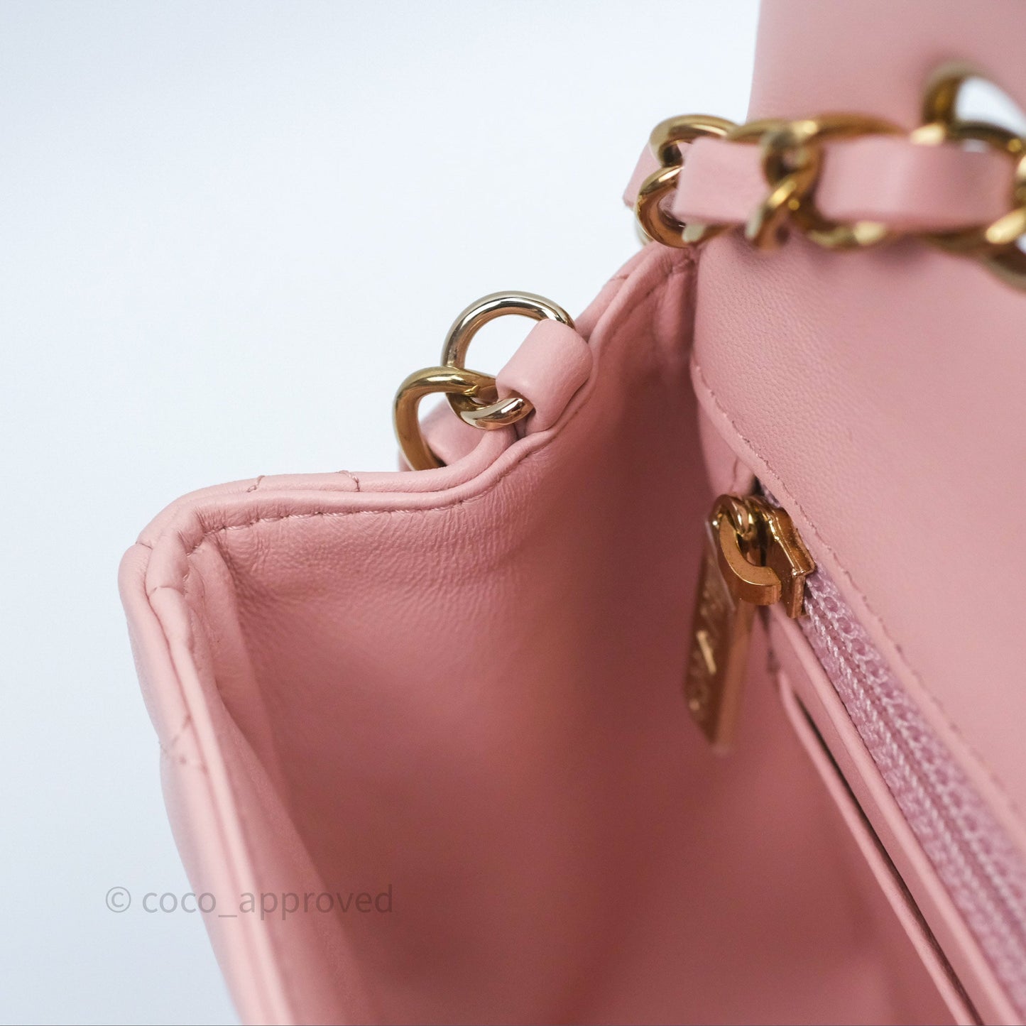 Chanel Quilted Mini Rectangular Flap Pink Lambskin Gold Hardware