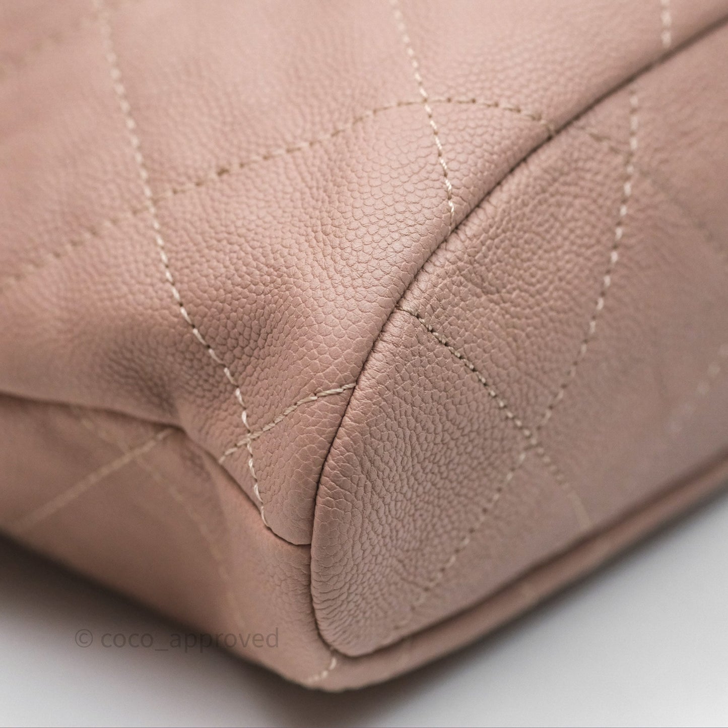 Chanel Quilted Tote Bag Pink Caviar Silver Hardware