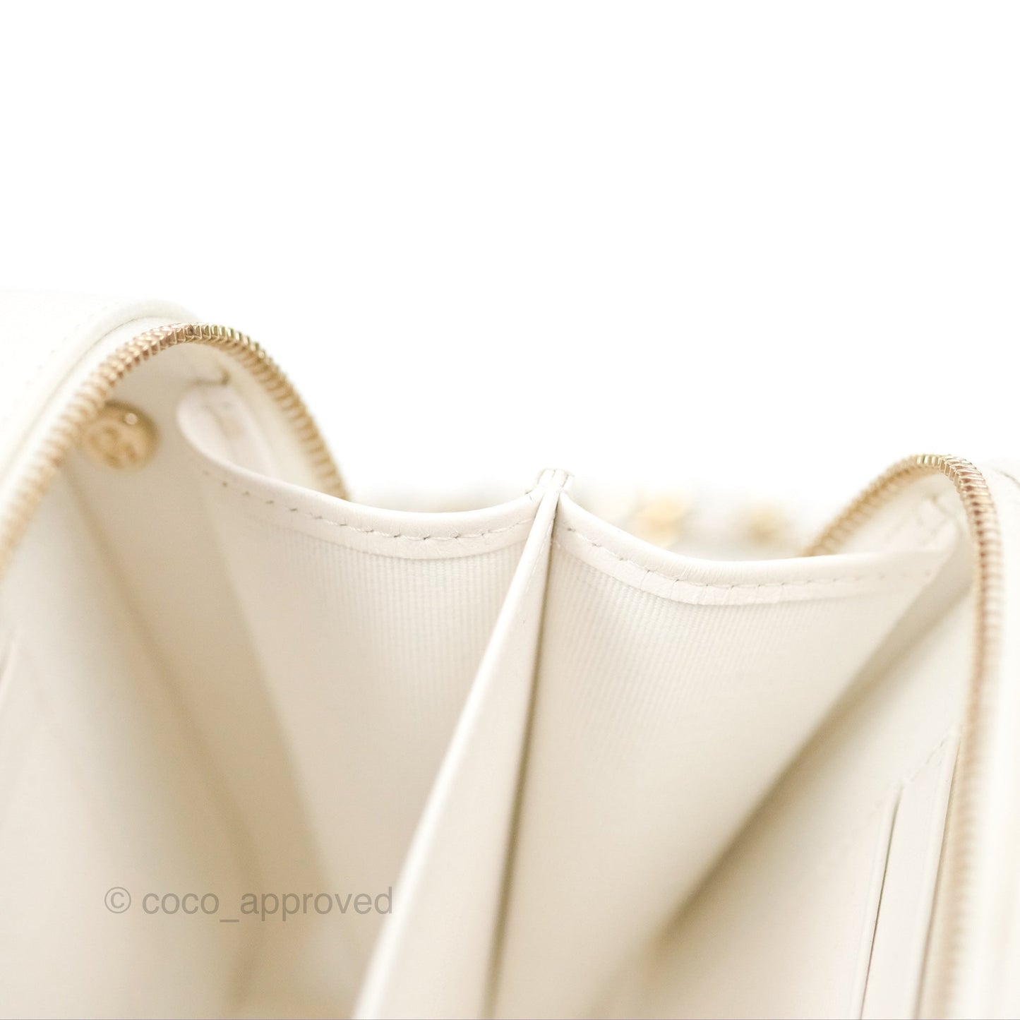 Chanel Mini Quilted Camera Case White Caviar Gold Hardware