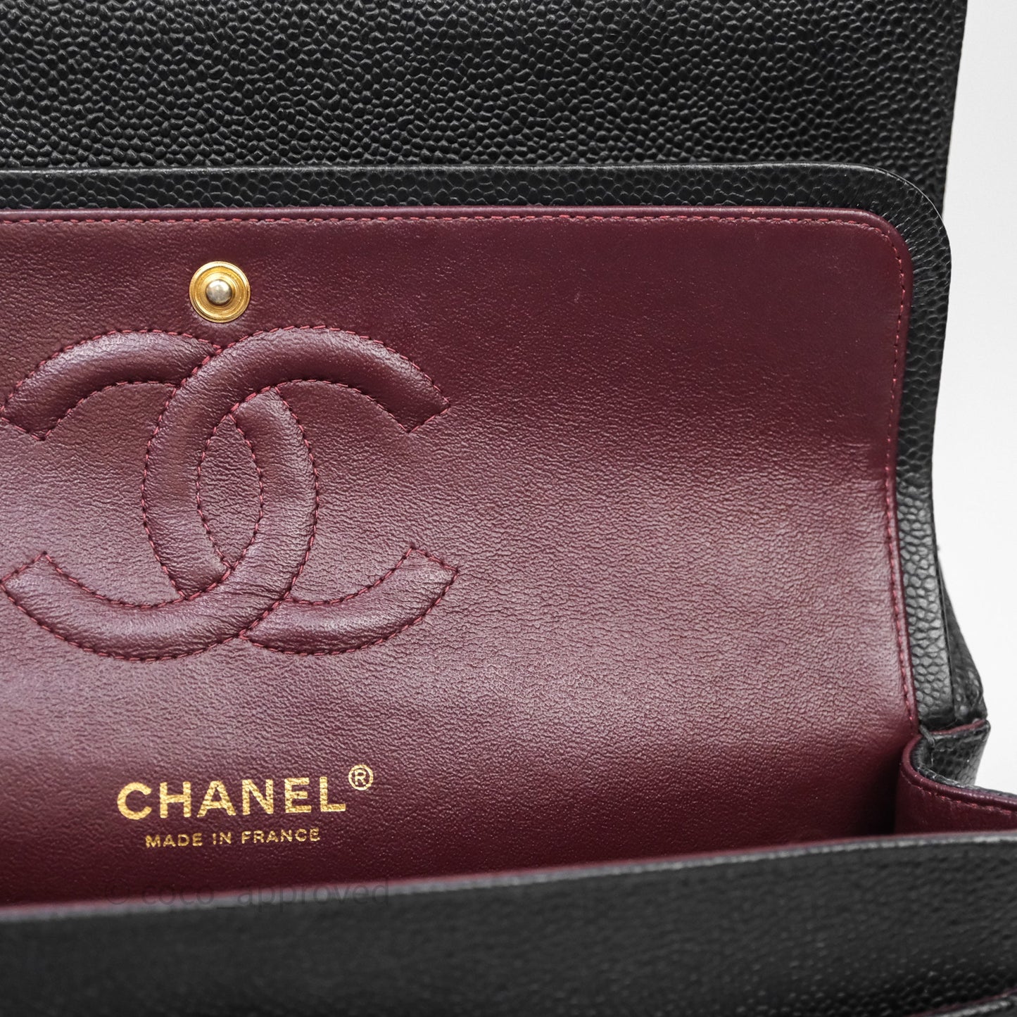 Chanel Classic M/L Medium Flap Quilted Black Caviar Gold Hardware