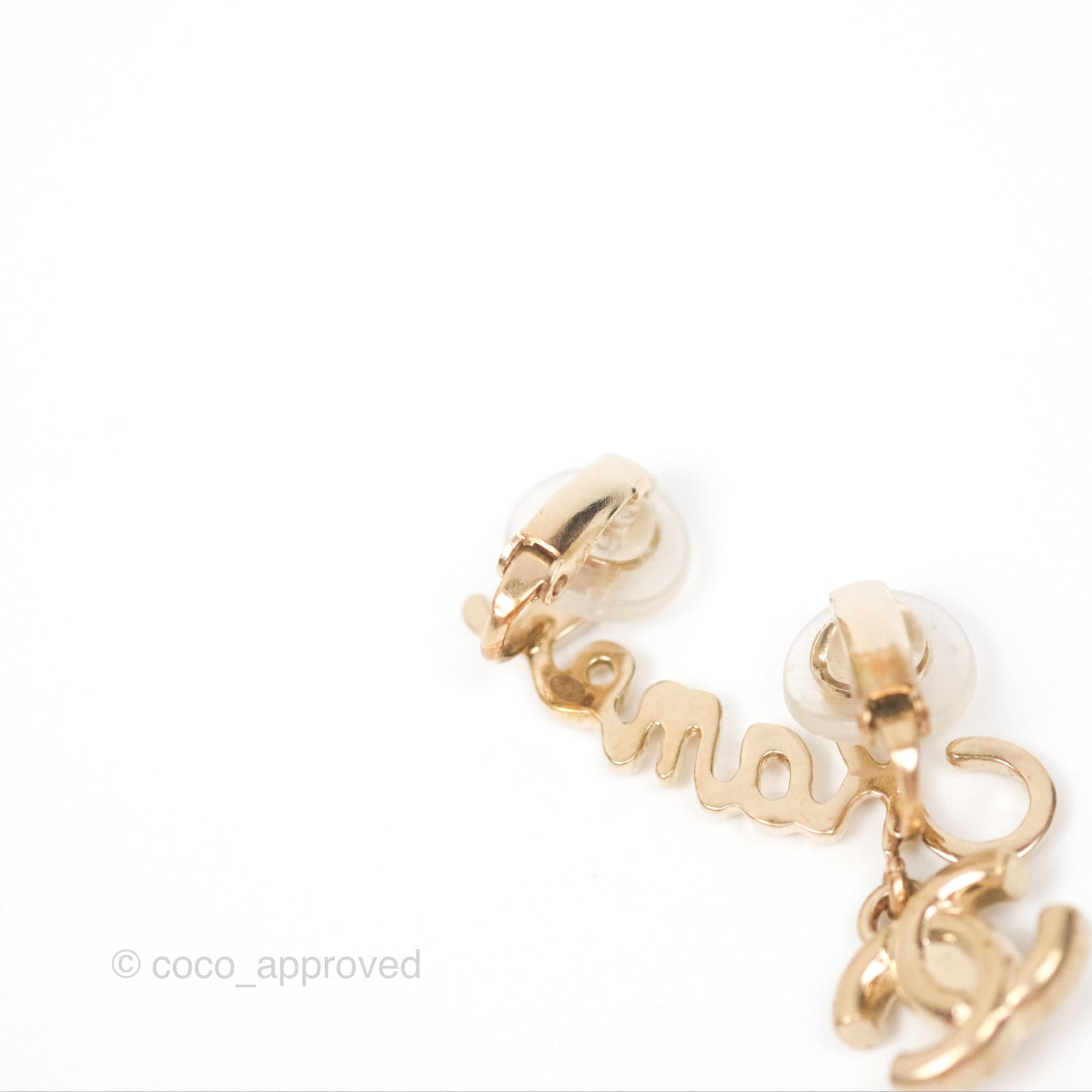Chanel Logo CC Turnlock Ear Clips Gold Tone 22V