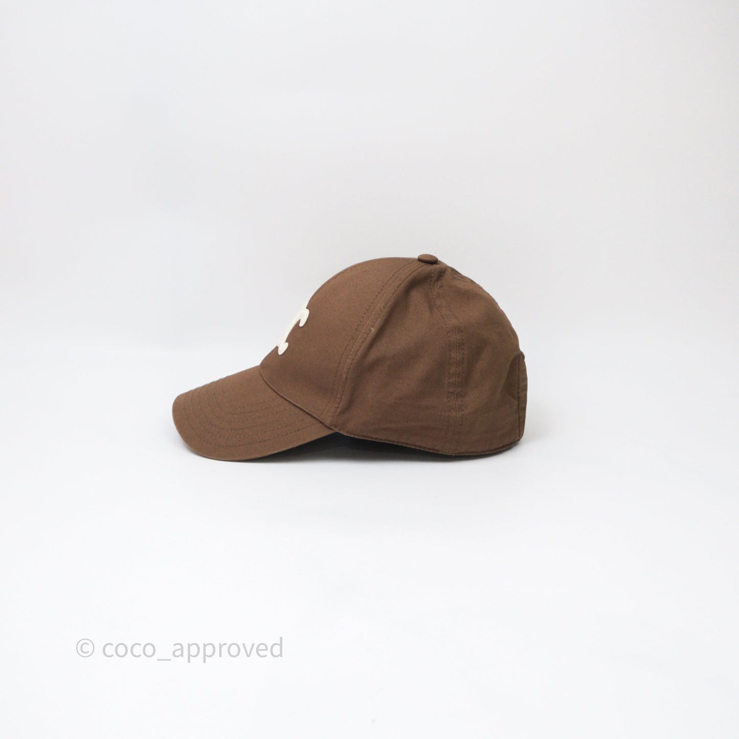 Celine Casquette Baseball Triomphe Cap Brown Size M