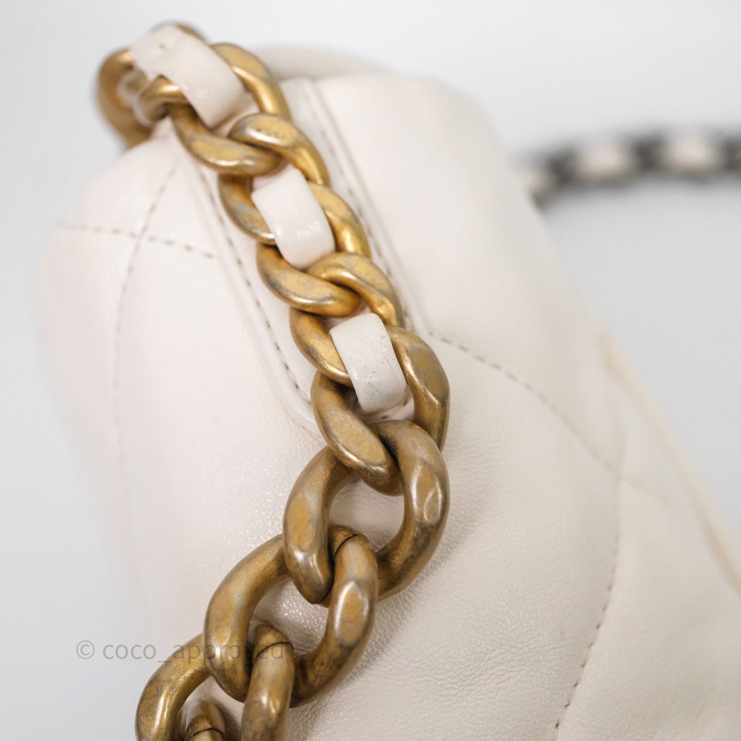 Chanel 19 Small Ivory White Mixed Hardware