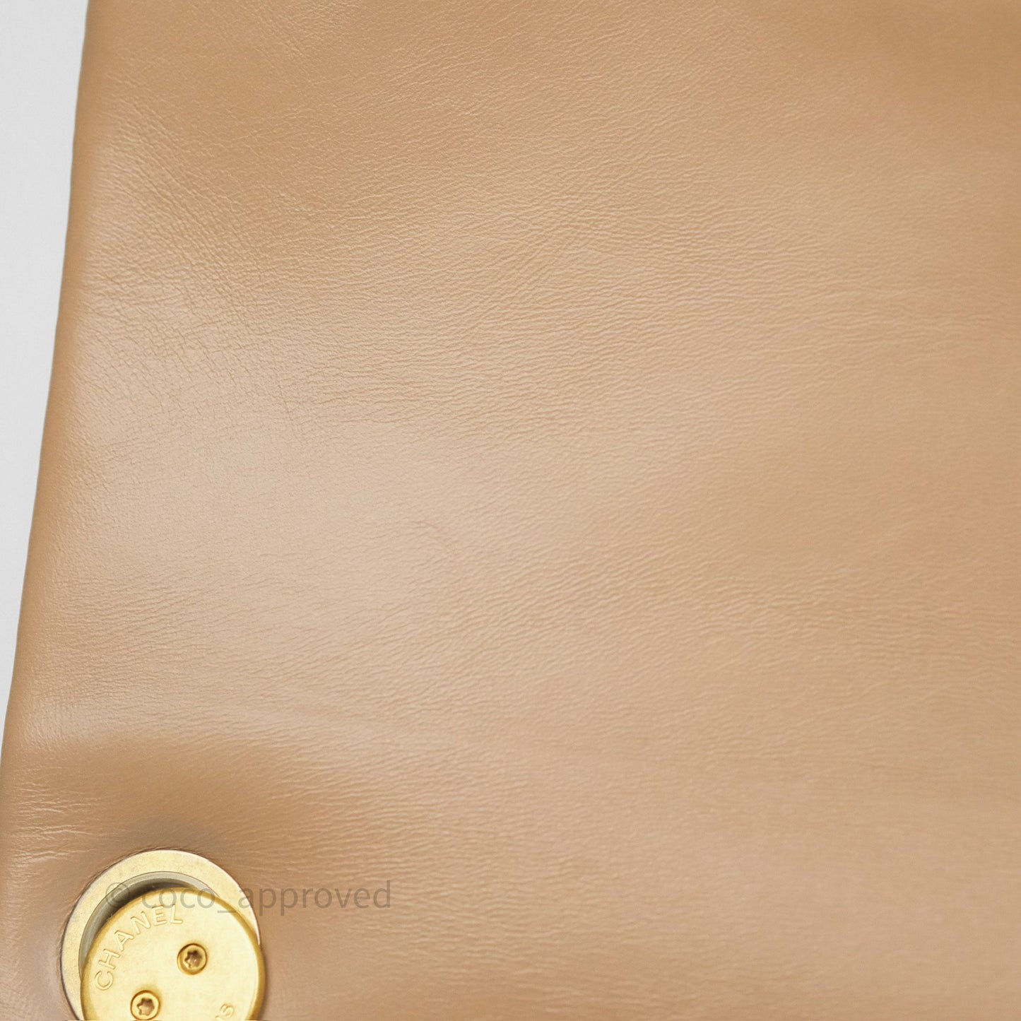Chanel Medium All Slide Adjustable Chain Flap Bag Beige Lambskin Aged Gold Hardware