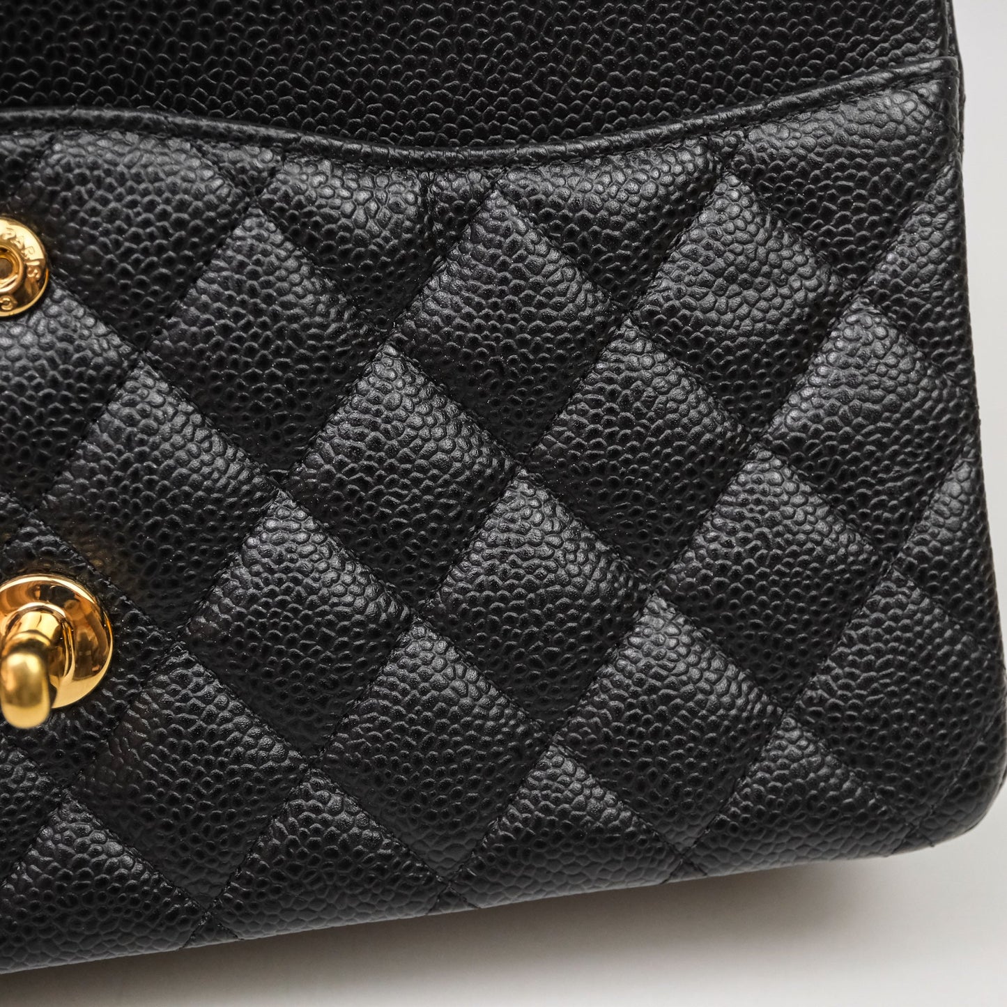 Chanel Medium Classic Flap Quilted Black Caviar Gold Hardware