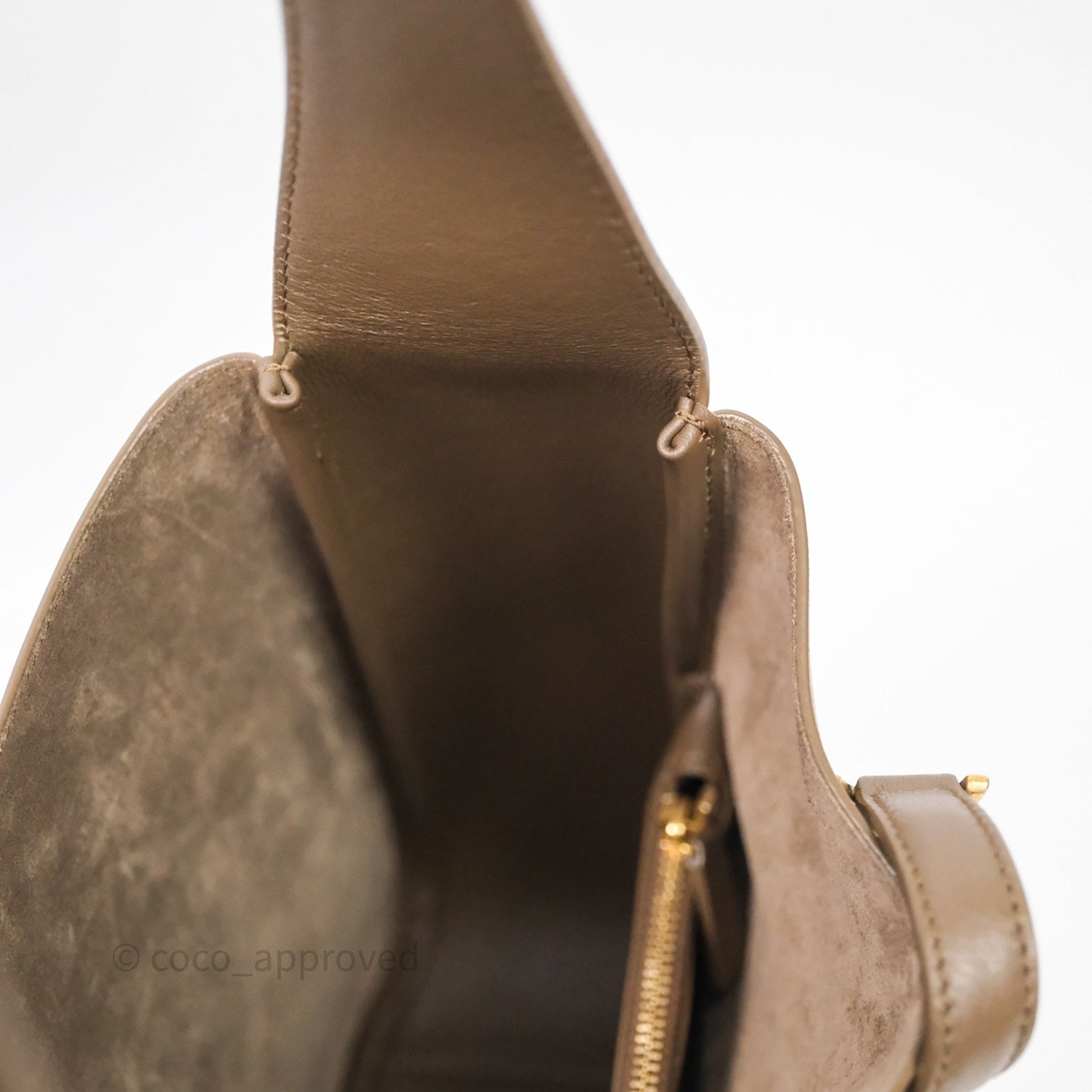 Saint Laurent LE 5 à 7 Supple Small Choco Brown Grained Leather Gold Hardware