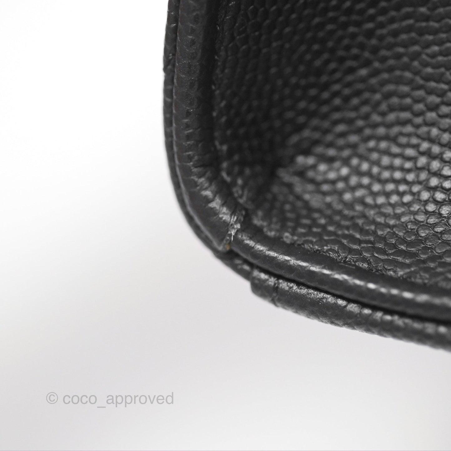 Chanel Classic Quilted Phone Holder Black Caviar Gold Hardware