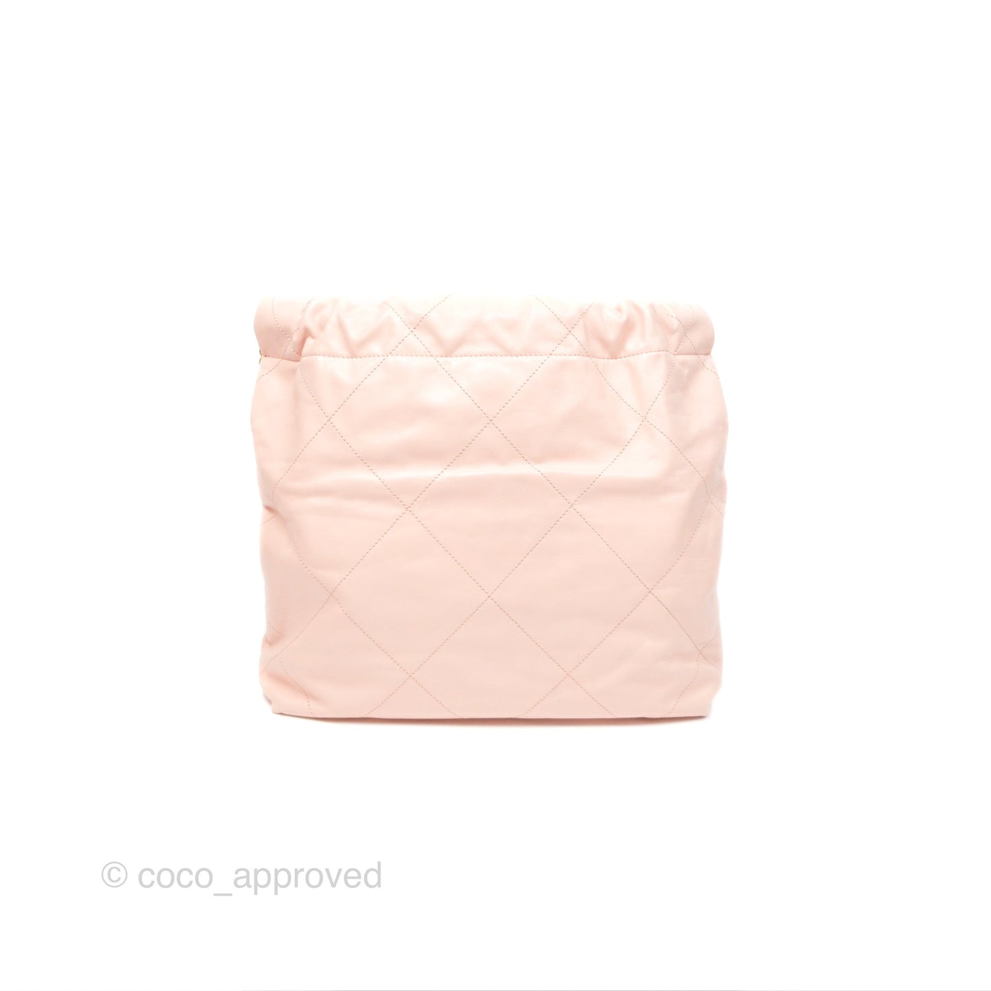 Chanel 22 Small Quilted Pink Shiny Crumpled Calfskin Aged Gold Hardware
