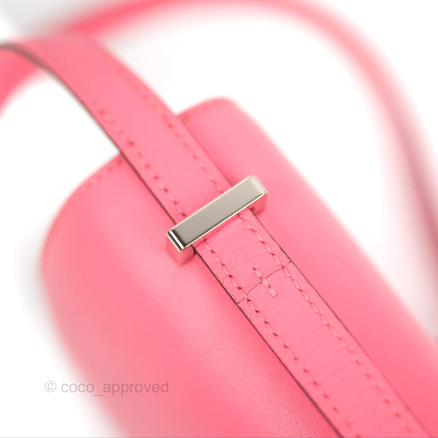 Hermès Constance Mini 18cm Rose Azalee Swift Palladium Hardware