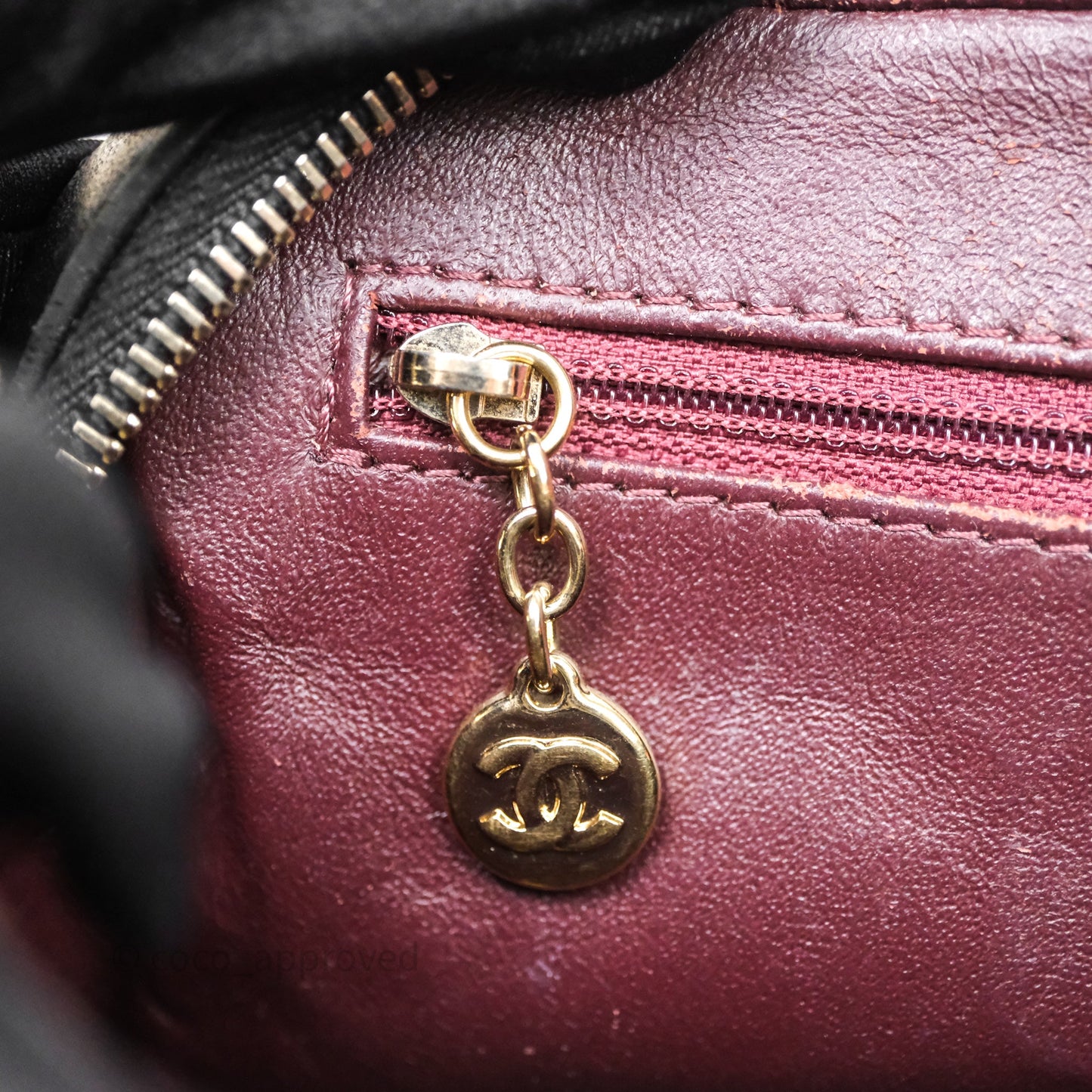 Chanel Chevron Camera Bag Black Lambskin Gold Hardware
