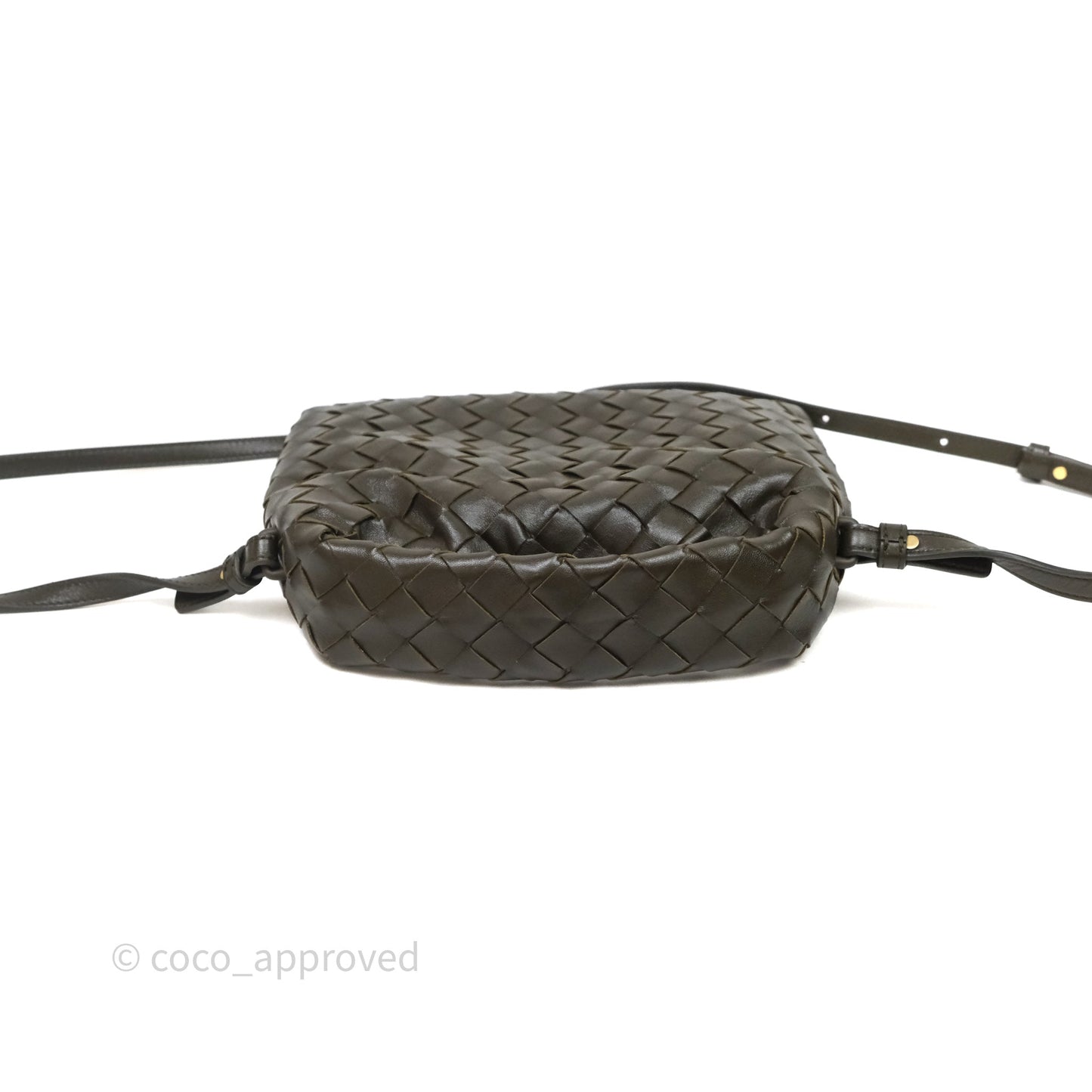 Bottega Veneta Mini Hop Khaki Intrecciato Leather