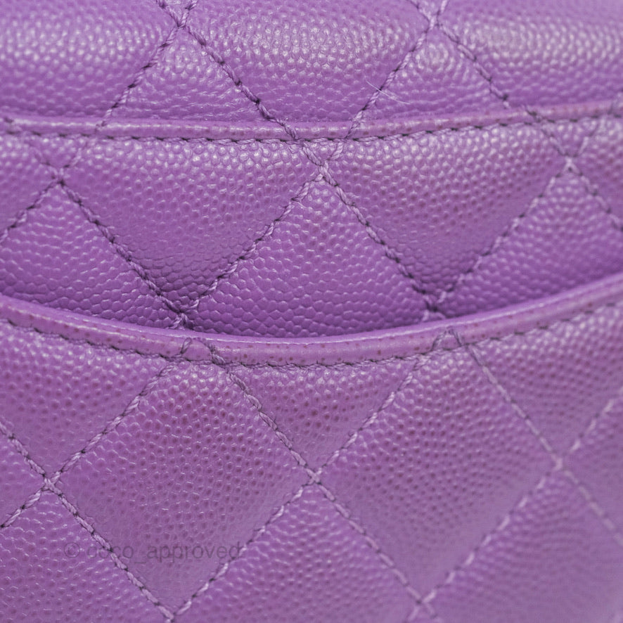 Chanel Mini Coco Handle Quilted Purple Caviar Gold Hardware