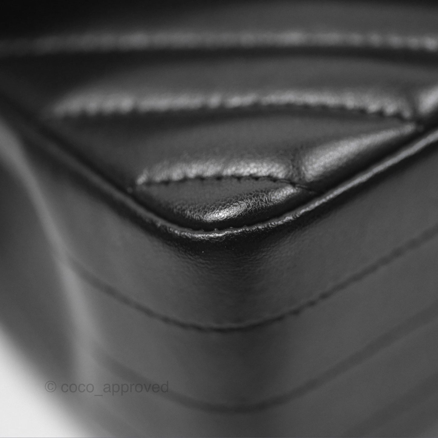 Chanel Mini Rectangular Flap Chevron Black Lambskin Gold Hardware