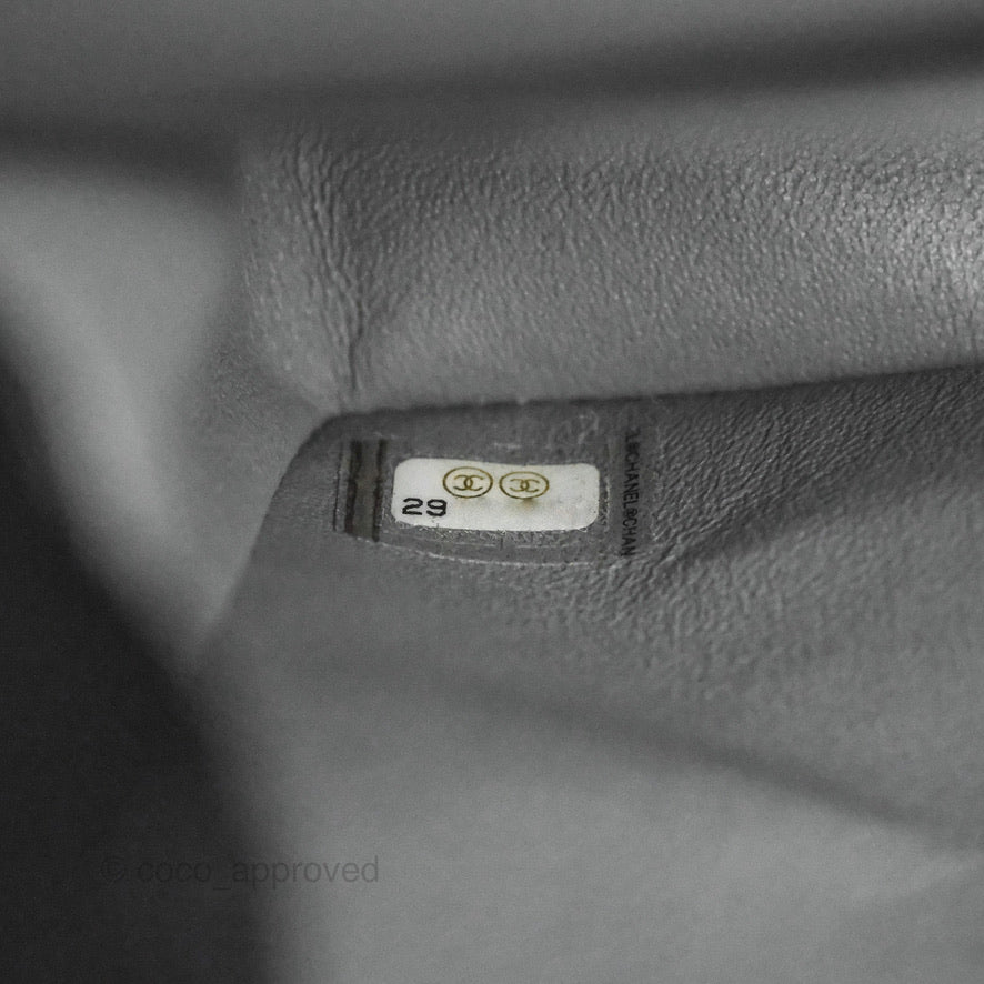 Chanel Classic M/L Medium Flap Quilted Grey Caviar Gold Hardware