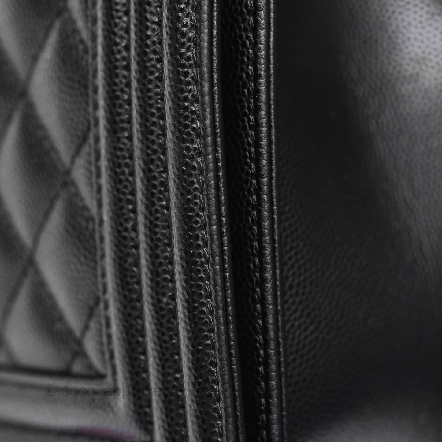 Chanel Medium Boy Quilted Black Caviar Ruthenium Hardware