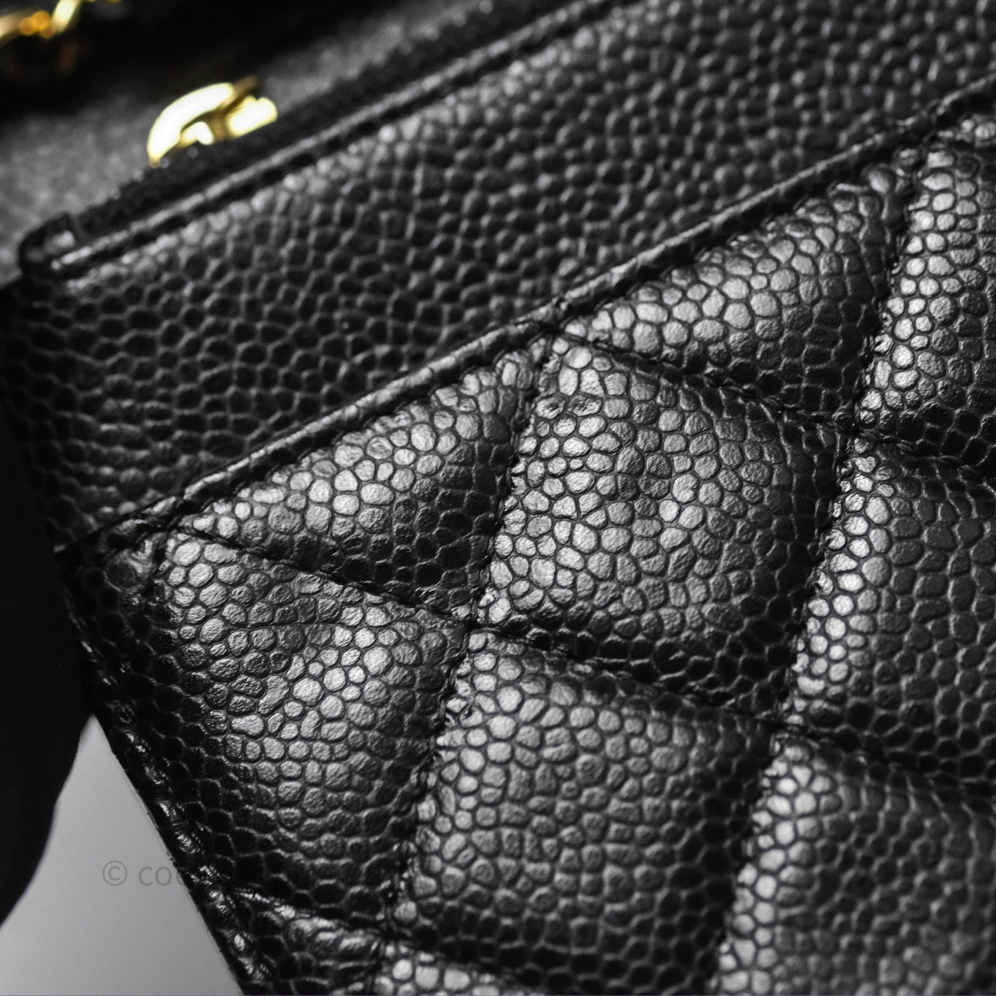 Chanel Quilted WOC Black Caviar Gold Hardware