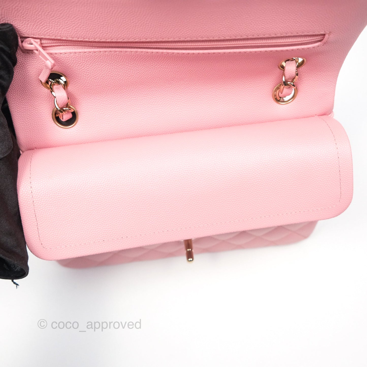 Chanel Small Classic Flap Quilted Sakura Pink Caviar Gold Hardware 22C