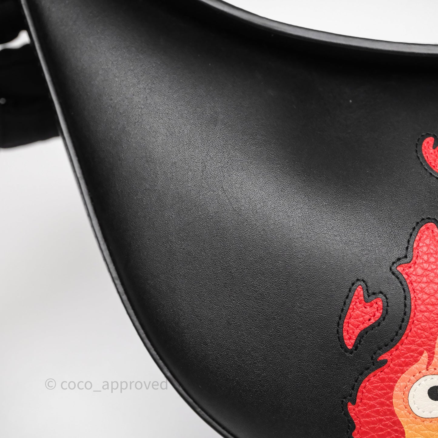 Loewe x Howls Calcifer Luna Shoulder Bag In Black Calfskin