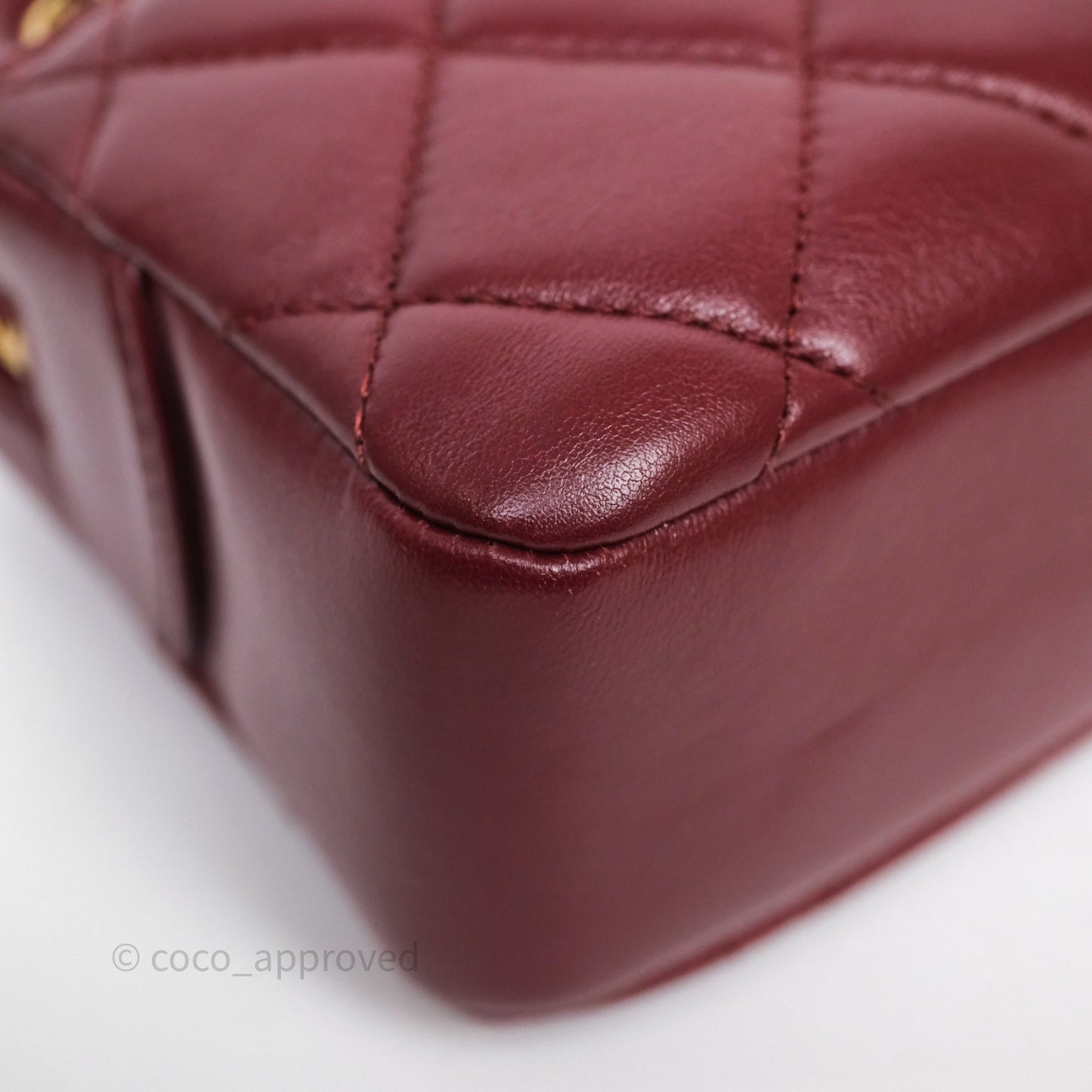 Chanel Small Camera Bag Burgundy Lambskin Gold Hardware