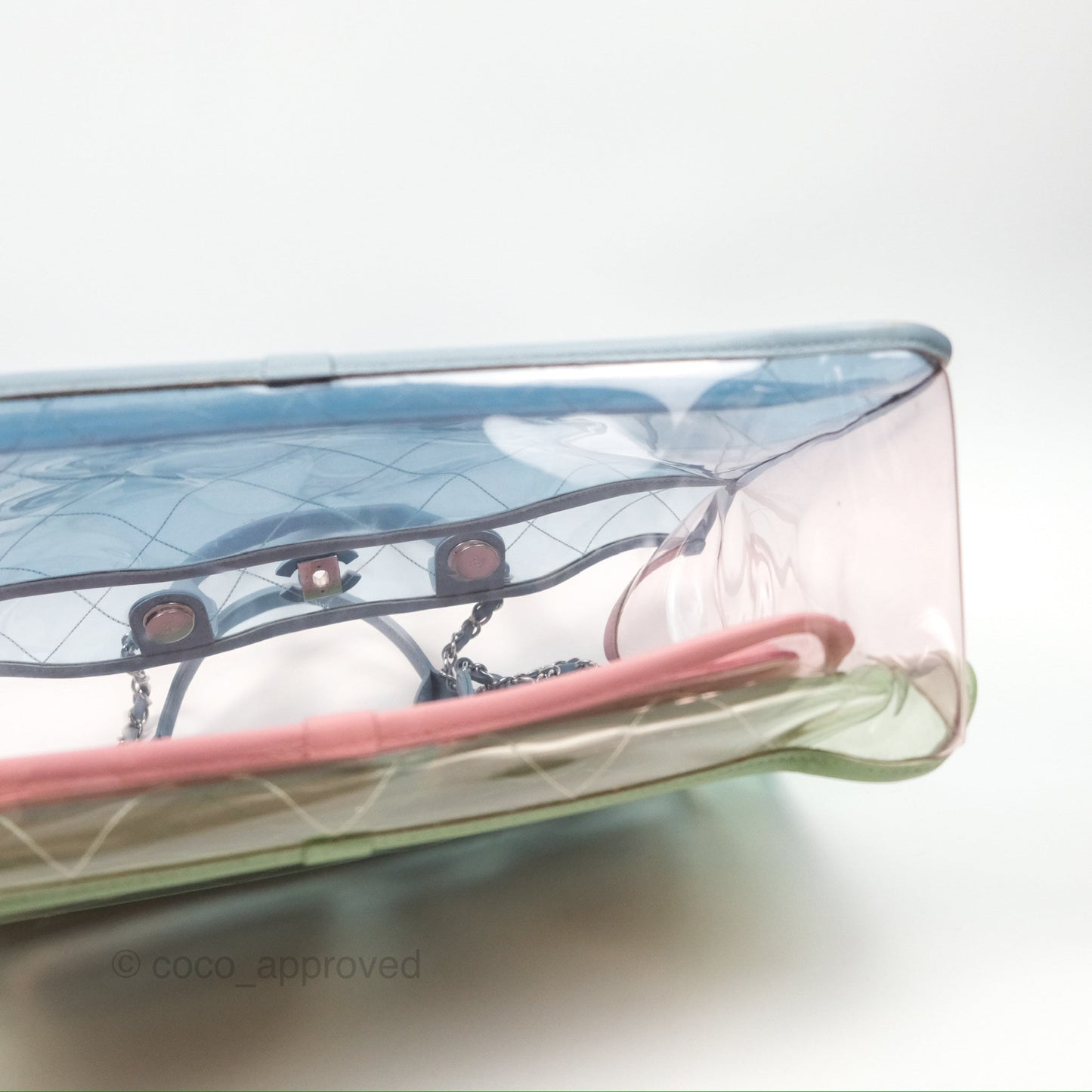Chanel Coco Splash Blue/Green/Pink PVC Shopping Tote Bag