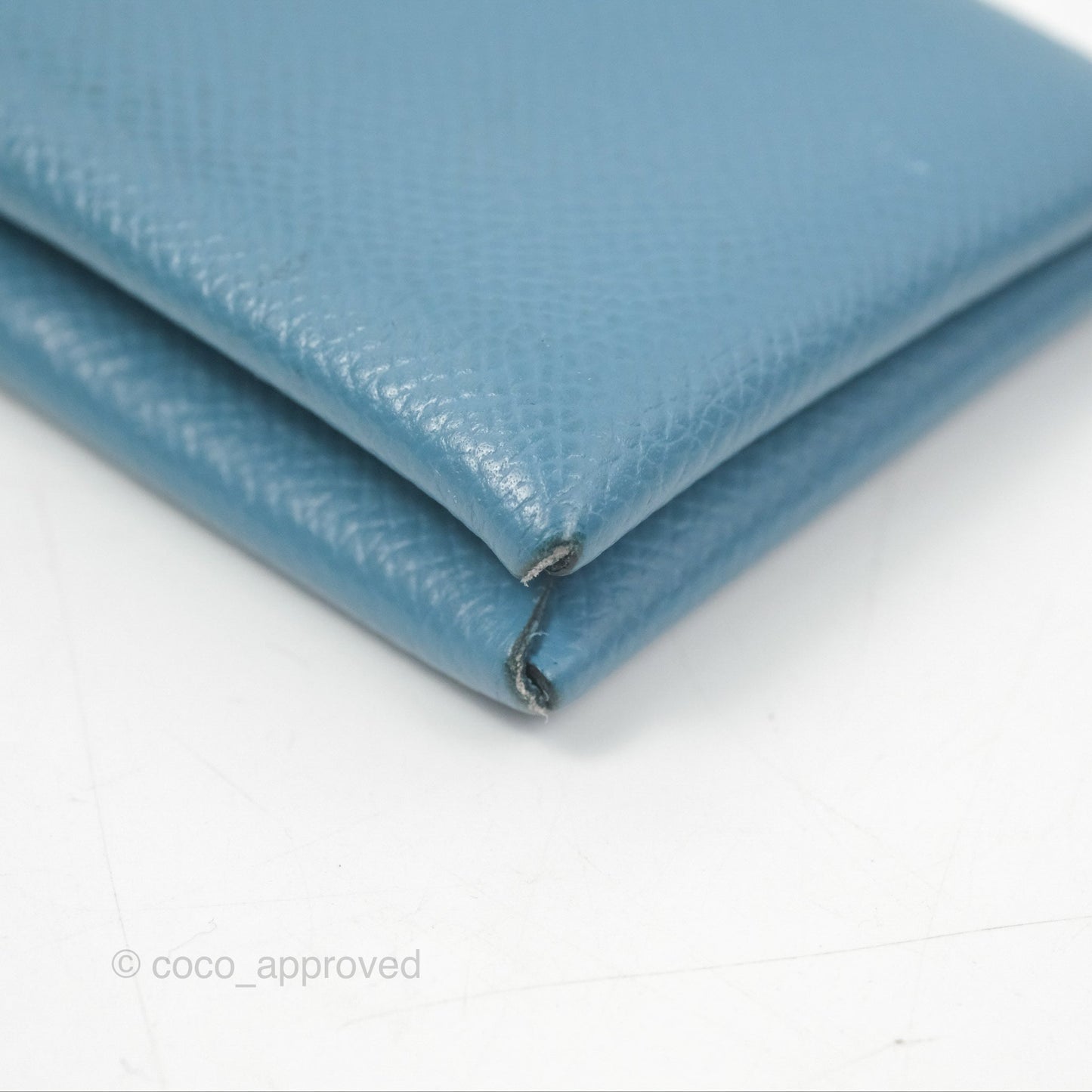 Hermès Calvi Card Holder Blue Epsom