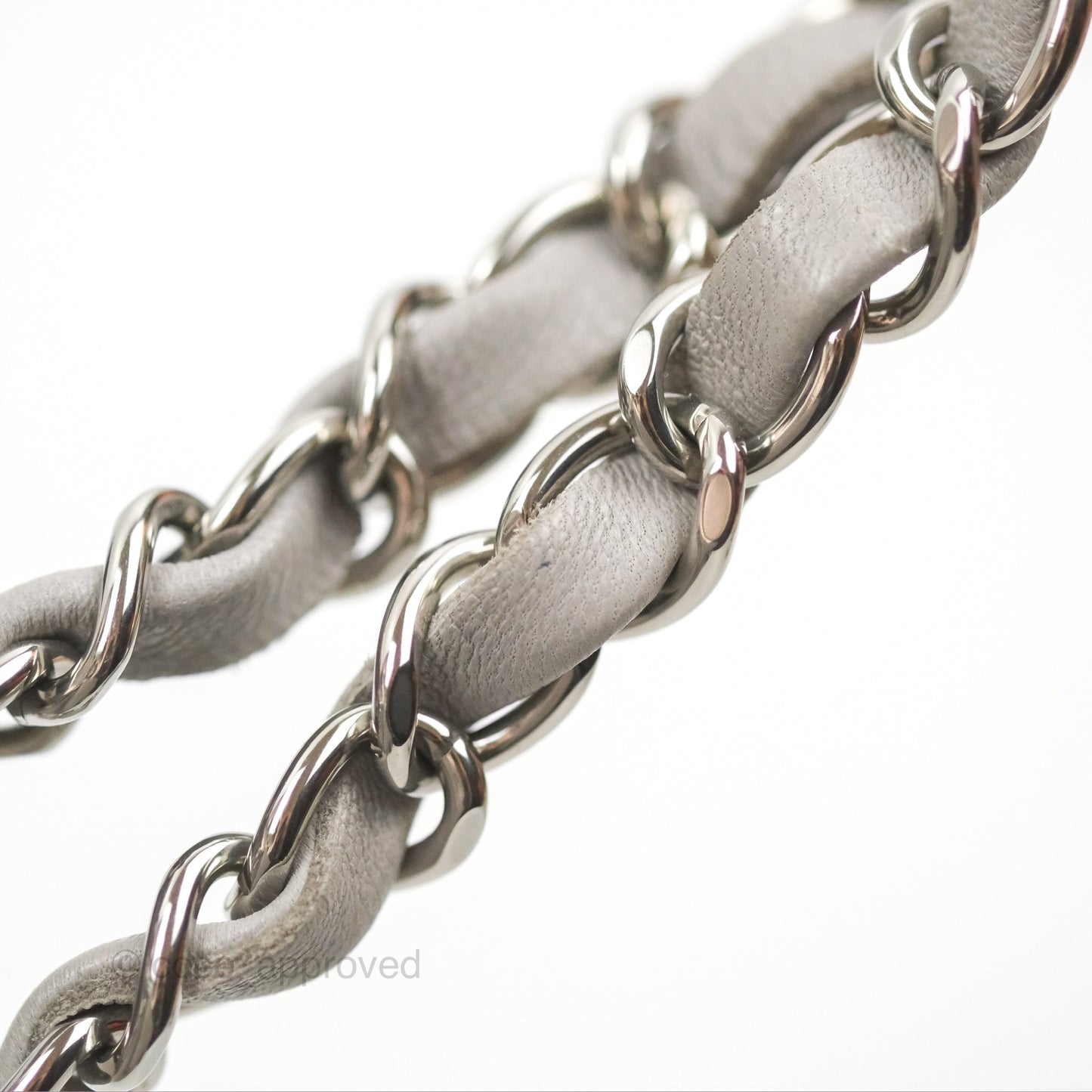 Chanel Quilted Mini Rectangular Grey Lambskin Silver Hardware