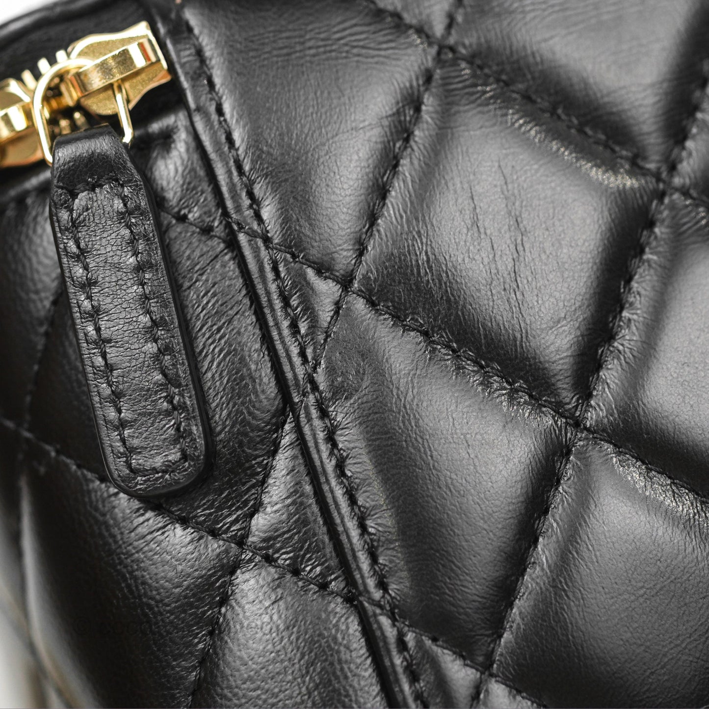 Chanel Vanity with Adjustable Chain Black Lambskin Aged Gold Hardware