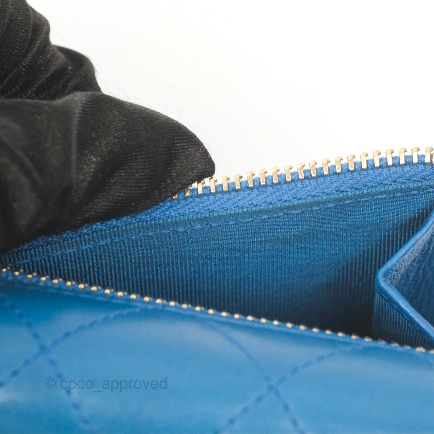 Chanel Classic Short Flap Wallet Blue Lambskin Gold Hardware