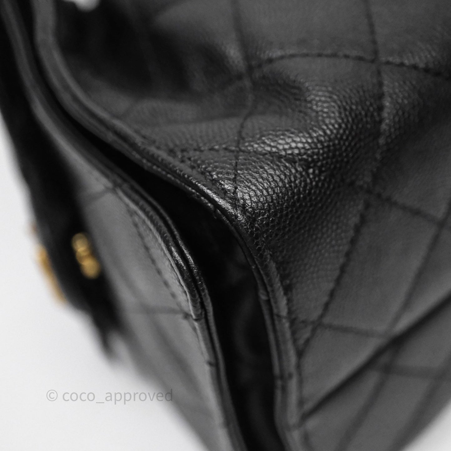 Chanel 25 Small Bag Black Caviar Aged Gold Hardware