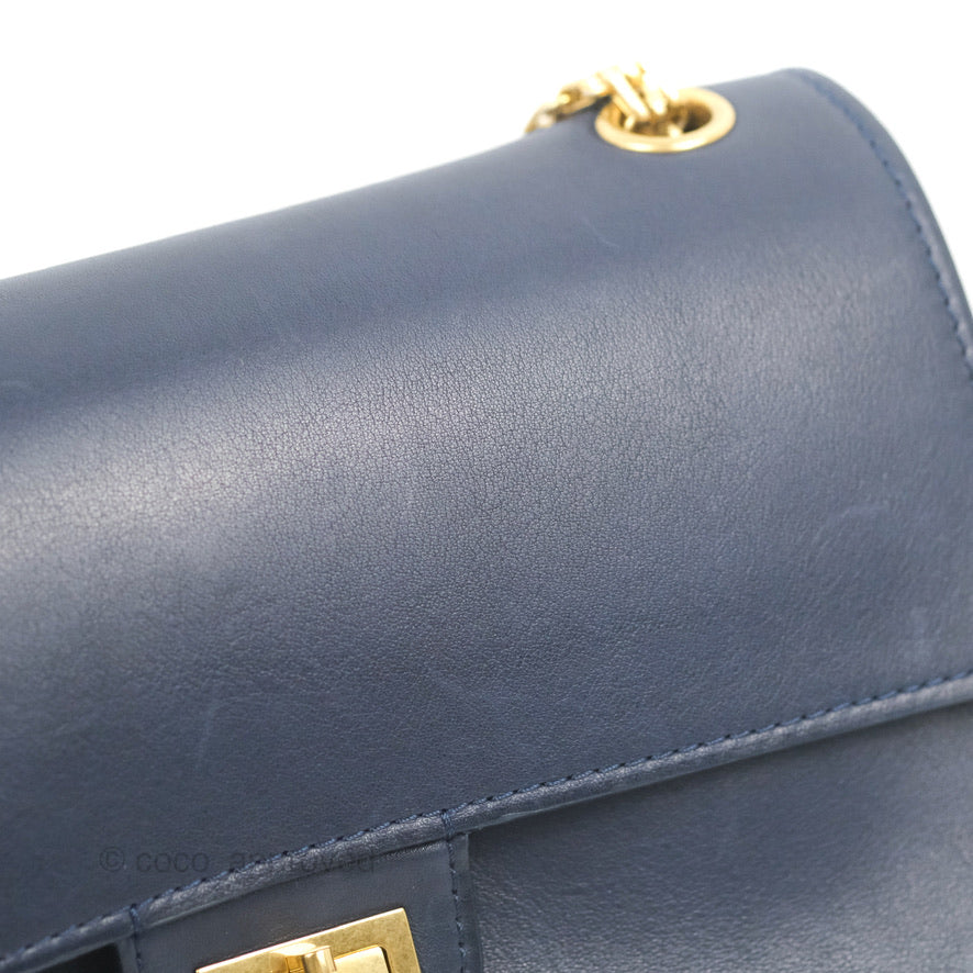 Chanel Nude Reissue 2.55 Medallion Flap 225 Navy Calfskin