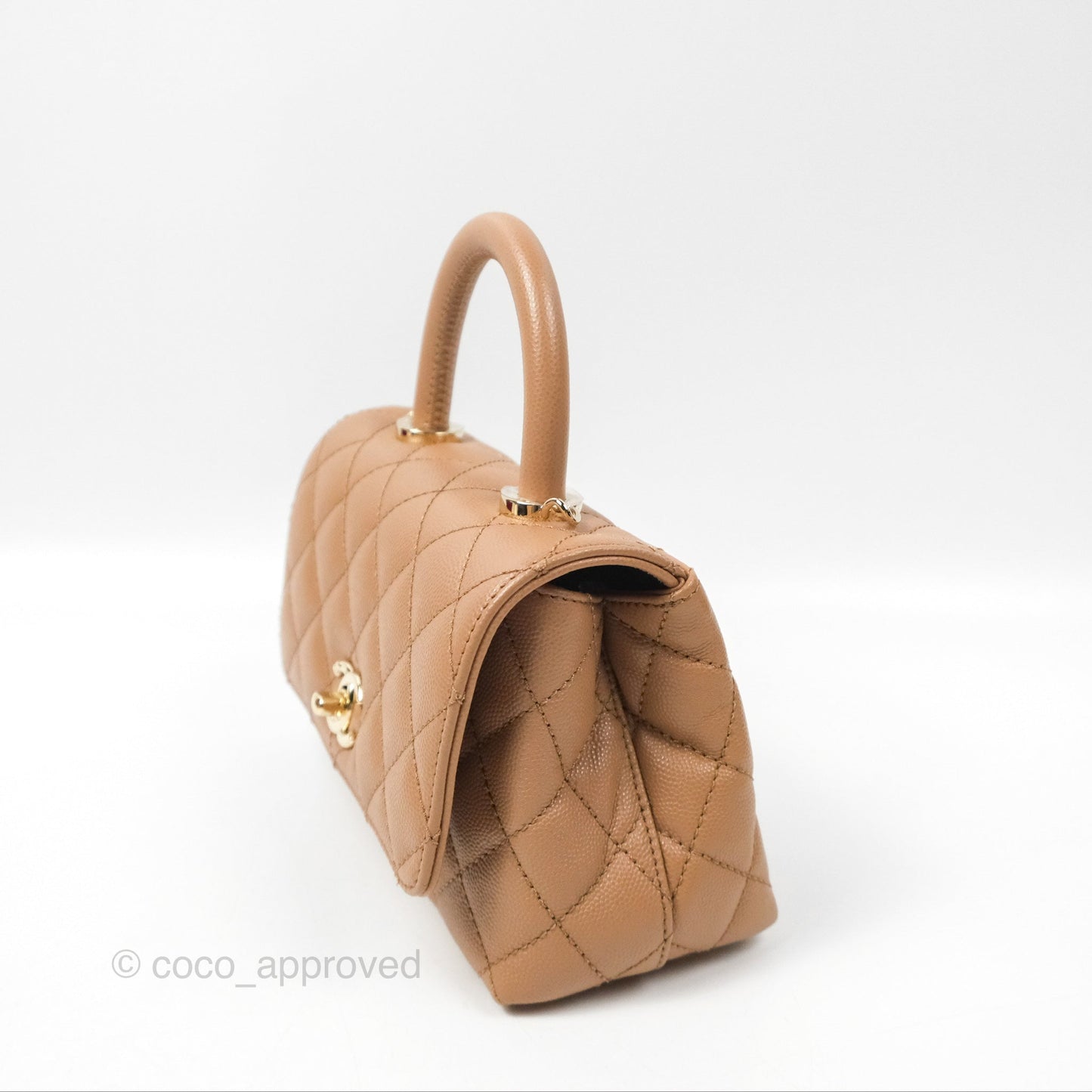 Chanel Mini Coco Handle Dark Beige Caviar Gold Hardware