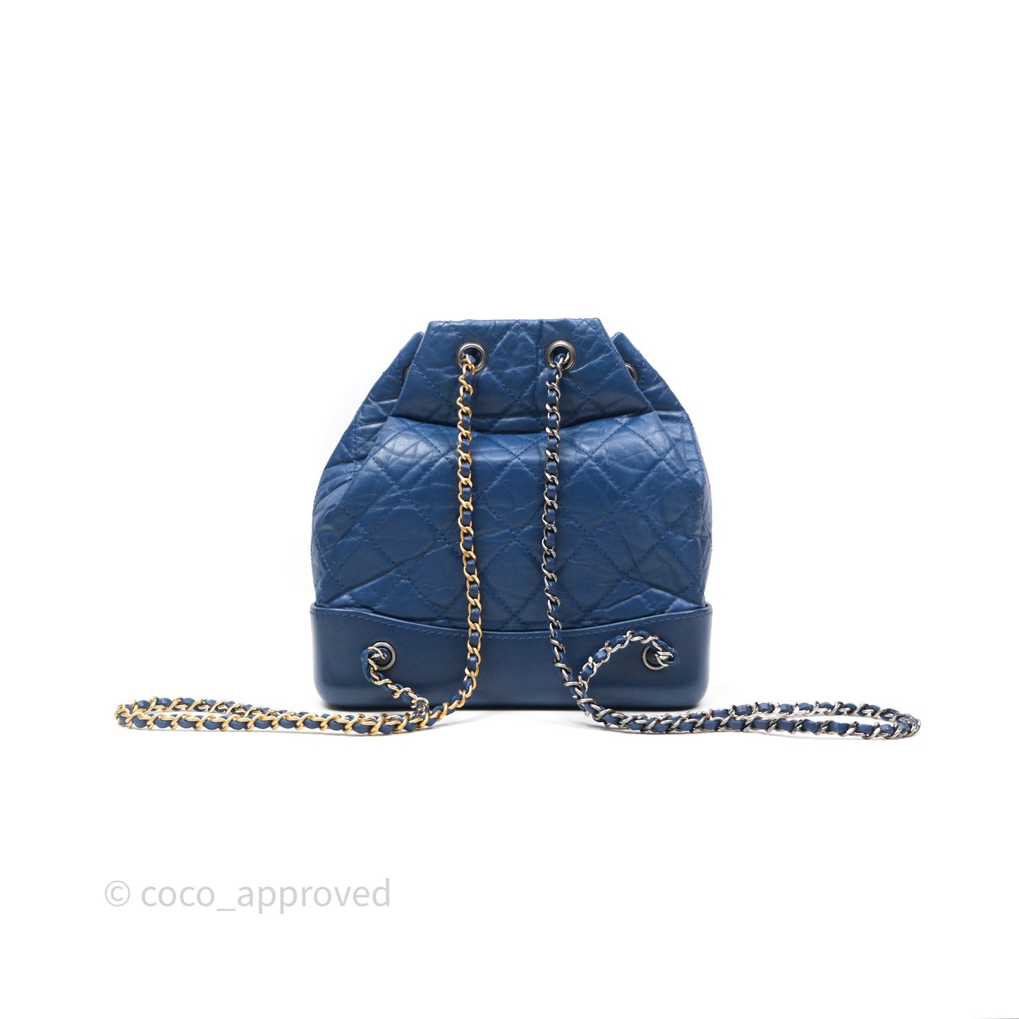 Chanel Small Gabrielle Backpack Blue Aged Calfskin