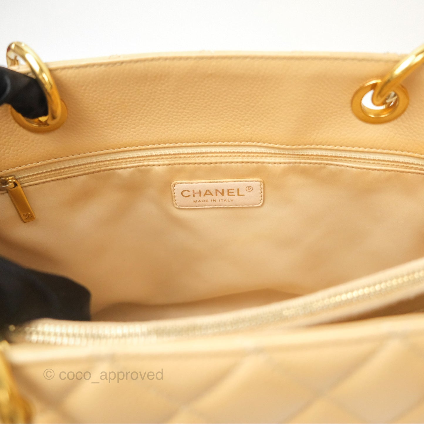 Chanel GST Beige Caviar Gold Hardware